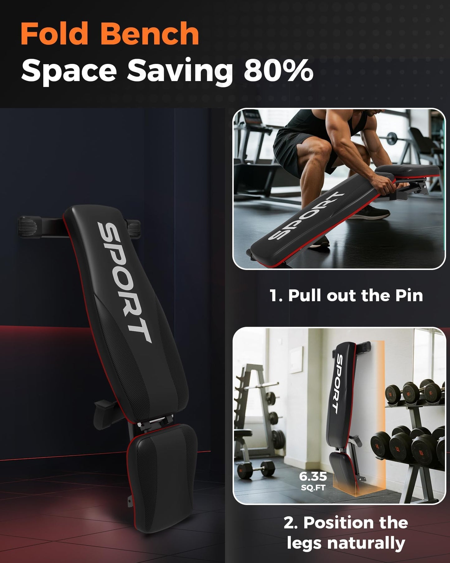 Smith Machines Home Gym with Bench, Squat Rack with Weight Bar, Dual LAT Pull-Down Systems & Cable Crossover Machine for Full-Body Workouts Training, Red & Black