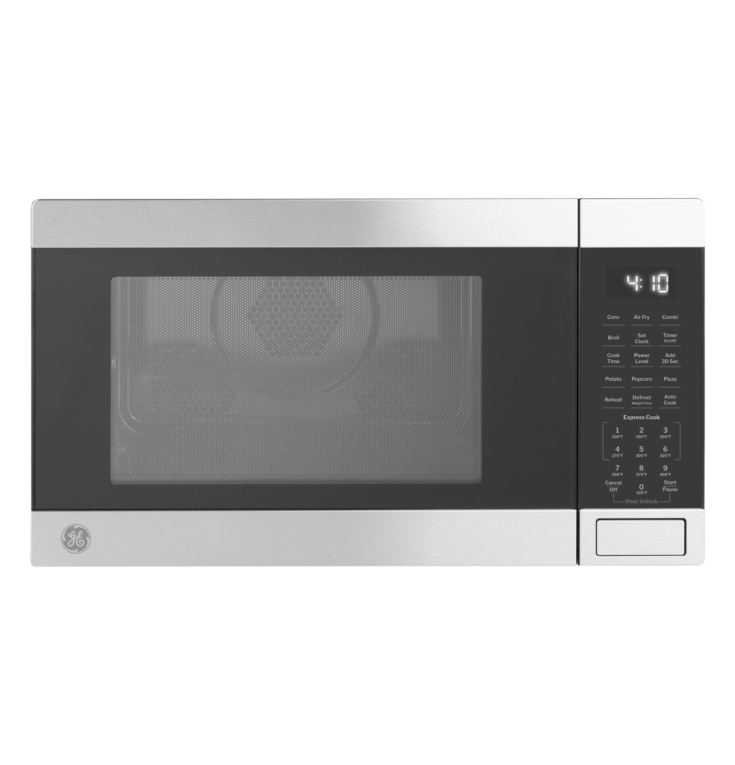 GE 4-in-1 Countertop Microwave Oven, 1.0 Cu Ft, 1050W Convection Microwave with Air Fry & Broil, Compact and Quiet, Stainless Steel, Ideal for Apartments, Dorms & Offices, GCST10A1WSS