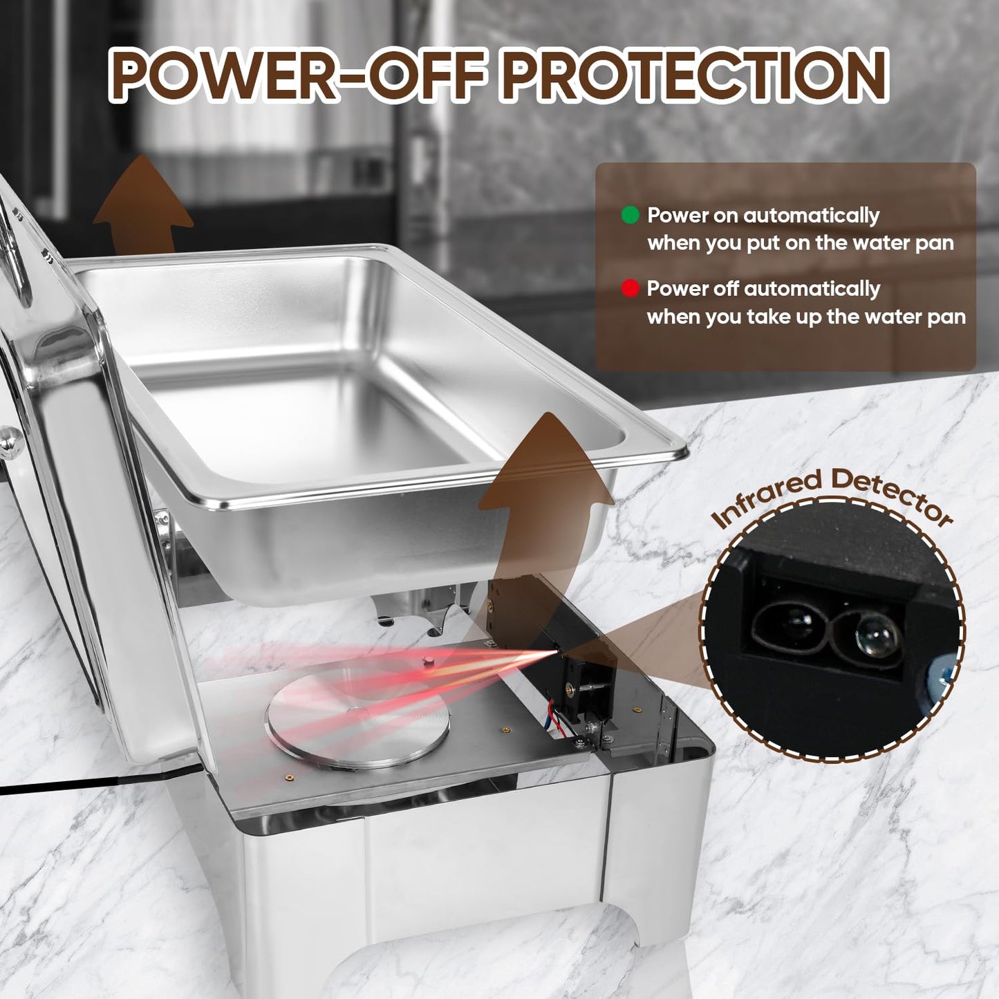 Electric Chafing Dishes Buffet Set: Stainless Steel Chaffing Server Chafer with Temperature Control (Third Size)