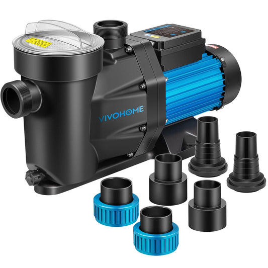 VIVOHOME 2.0 HP Powerful Self Primming 7140 GPH Swimming Pool Pump w/Timer for Inground Pool 1.5" & 2.0'' PVC Pipe Fittings 115V Energy Saving w/Strainer Basket