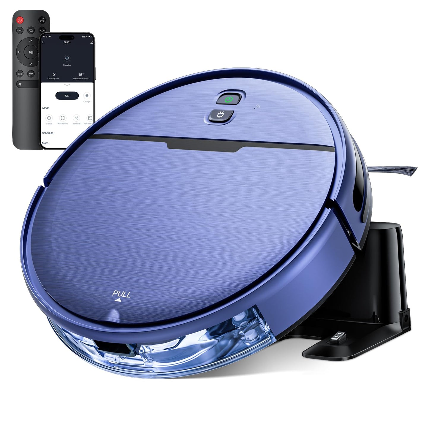 Robot Vacuum and Mop Combo with APP/Voice/Remote Control, 2 in 1 Vacuuming & Mopping Robot, Schedule, Strong Suction, Tangle-Free, Slim & Quiet, for Homes with Pets, Low Pile Carpet & Hard Floors