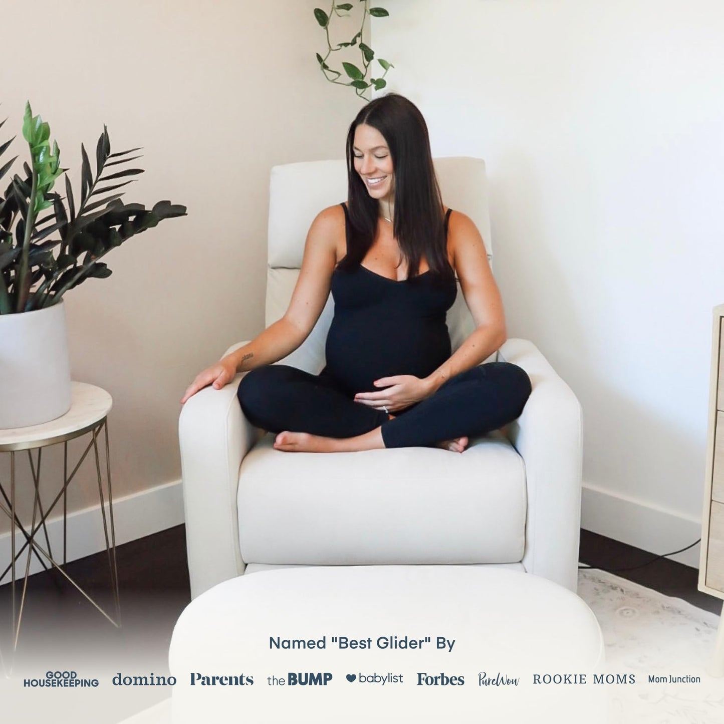 Nurture& The Glider Plus - Premium Nursery Power Recliner | Swivel Chair with Adjustable Head Support and Adjustable Lumbar Support | Built-in USB - The Ultimate Comfort for Nursing, Relaxing (Ivory)