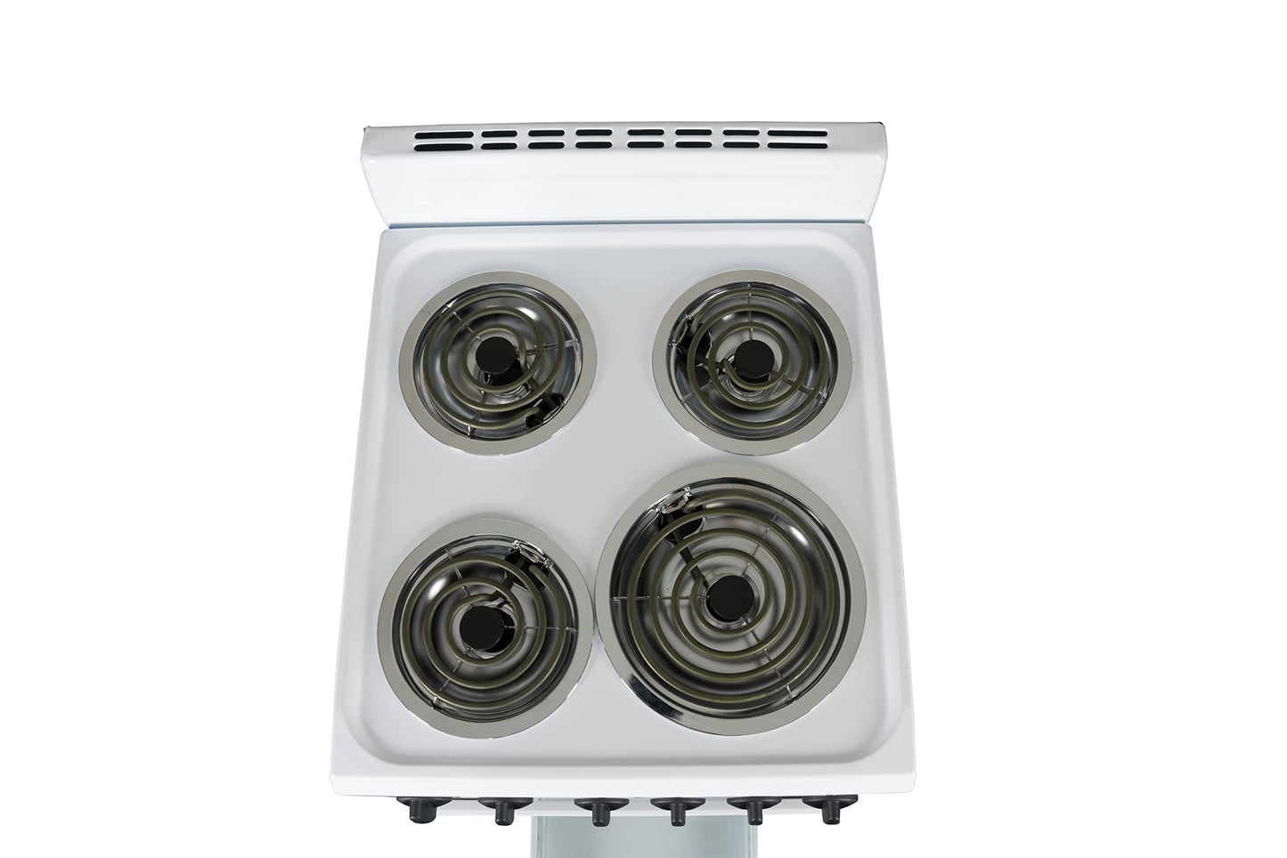 Premium Levella PRE2025GW 20 in Freestanding Electric Range with 4 Coil Burners and 2.2 Cu. Ft. Single Oven Capacity with Lower Storage Drawer in White