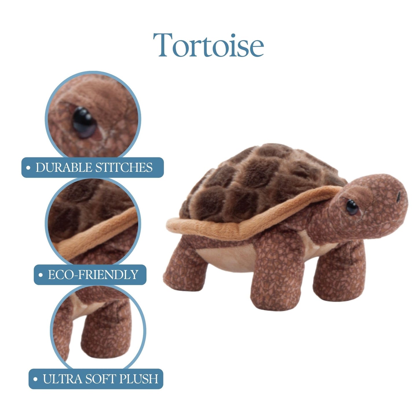The Petting Zoo Tortoise Stuffed Animal Plushie, Gifts for Kids, Wild Onez Farm Animals, Tortoise Plush Toy 9 Inches