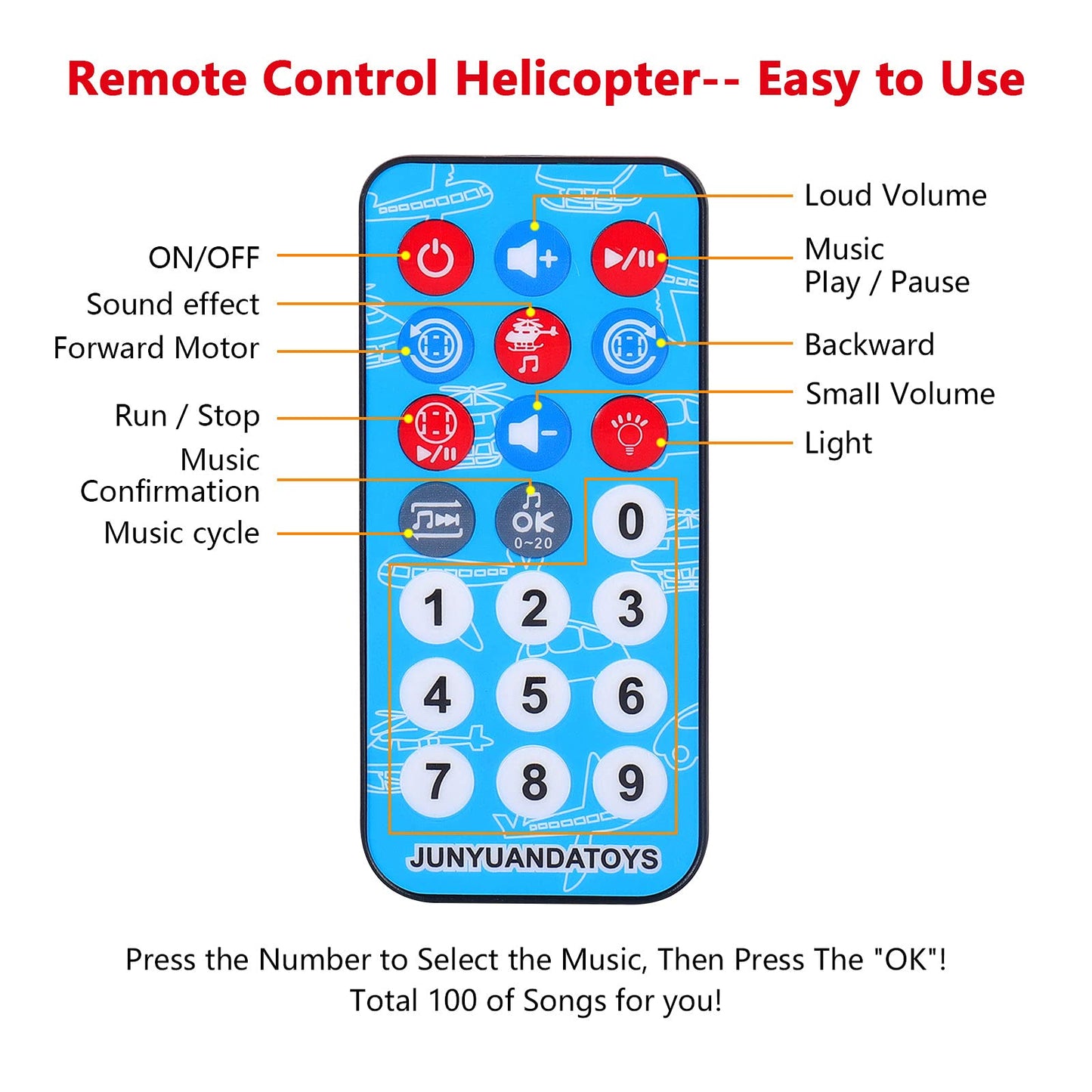 ele ELEOPTION Airplane Toy Infrared Remote Control Plane Toys Helicopter with Lights and Music Aeroplane Toys for 3 4 5 6 7 8 Year Old Boys Girls Kids Gift White