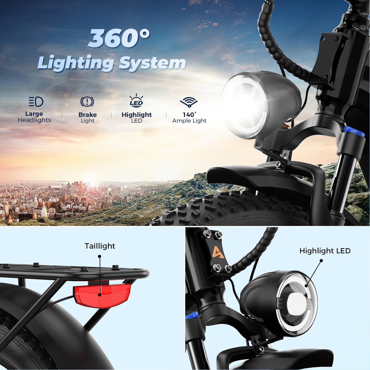 LEONX M2 pro Electric Bike,1800W Peak Motor Electric Bike Mountain Bike, 26'' x 4.0'' Fat Tire Electric Ebike with 48V 17.5AH Battery, 36MPH 85Miles Electric Bicycle with Front and Rack Basket