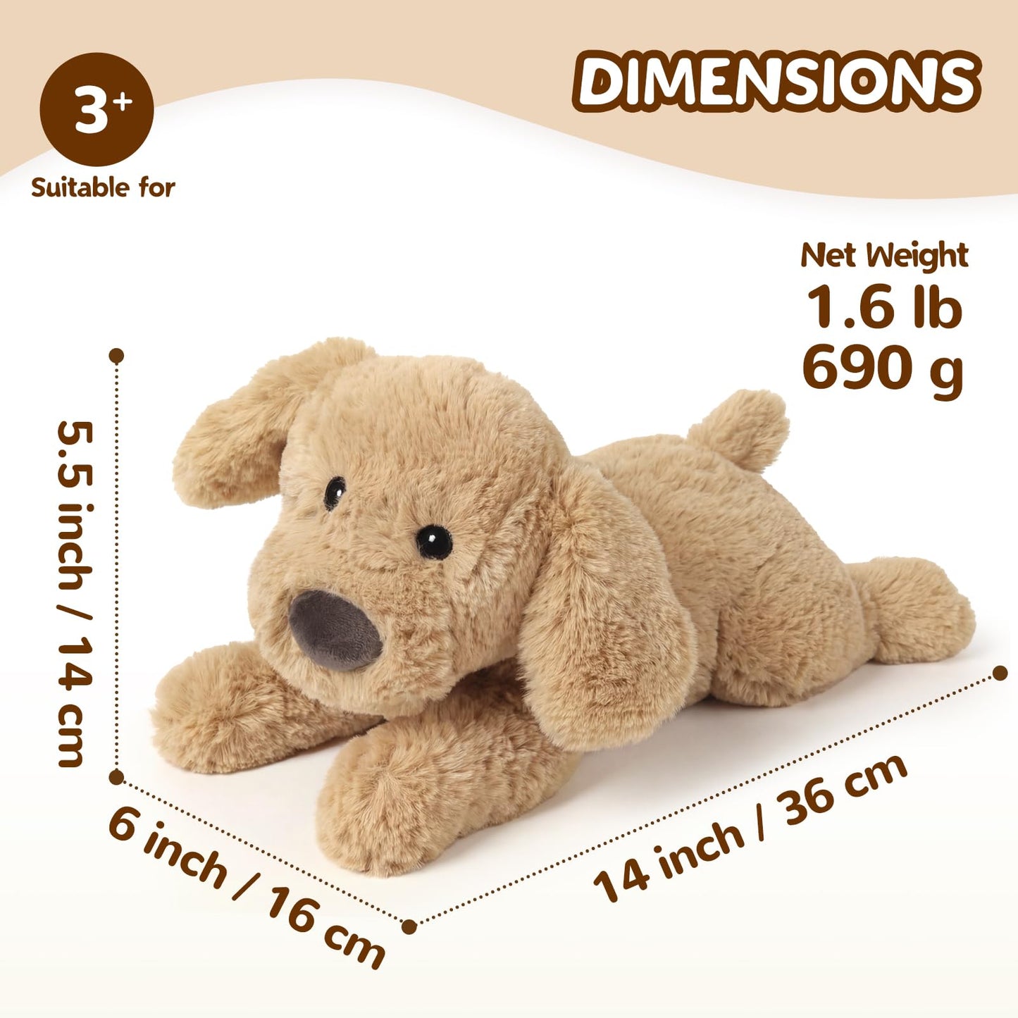 Dog Stuffed Animals, Microwavable Stuffed Animal Adorable Fluffy Puppy Plush for Warmth, Heatable Coolable Lavender Scent Puppy Plush Toy, Cute Soft Dog Plushies for Kids Adults Gift, Golden Retriever