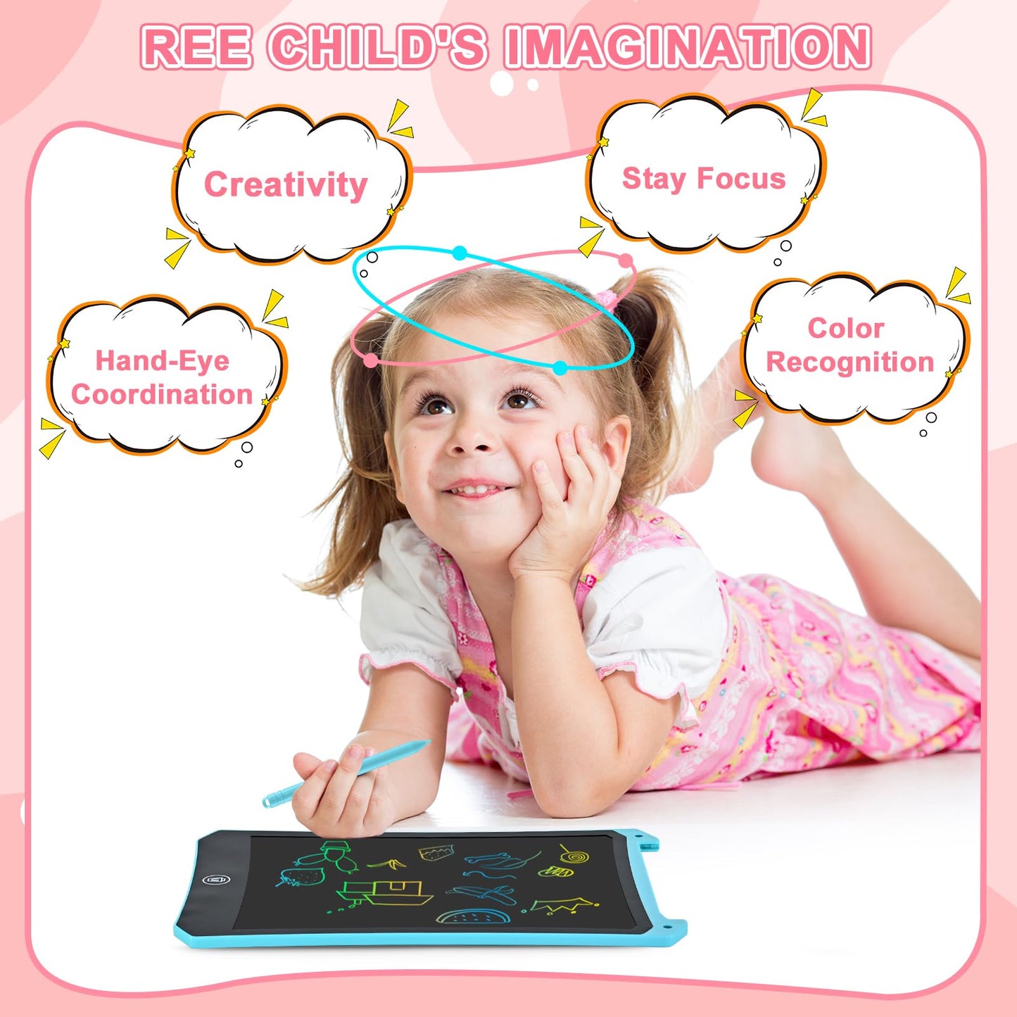 cimetech Toddler Girl Gifts, LCD Writing Tablet 2 Pack, Kids Toys for 3 4 5 6 Year Old Boys, 8.5 Inch Drawing Pad Painting Coloring Books, Travel Essentials Activities, Birthday Gifts Toddler Age 1-3