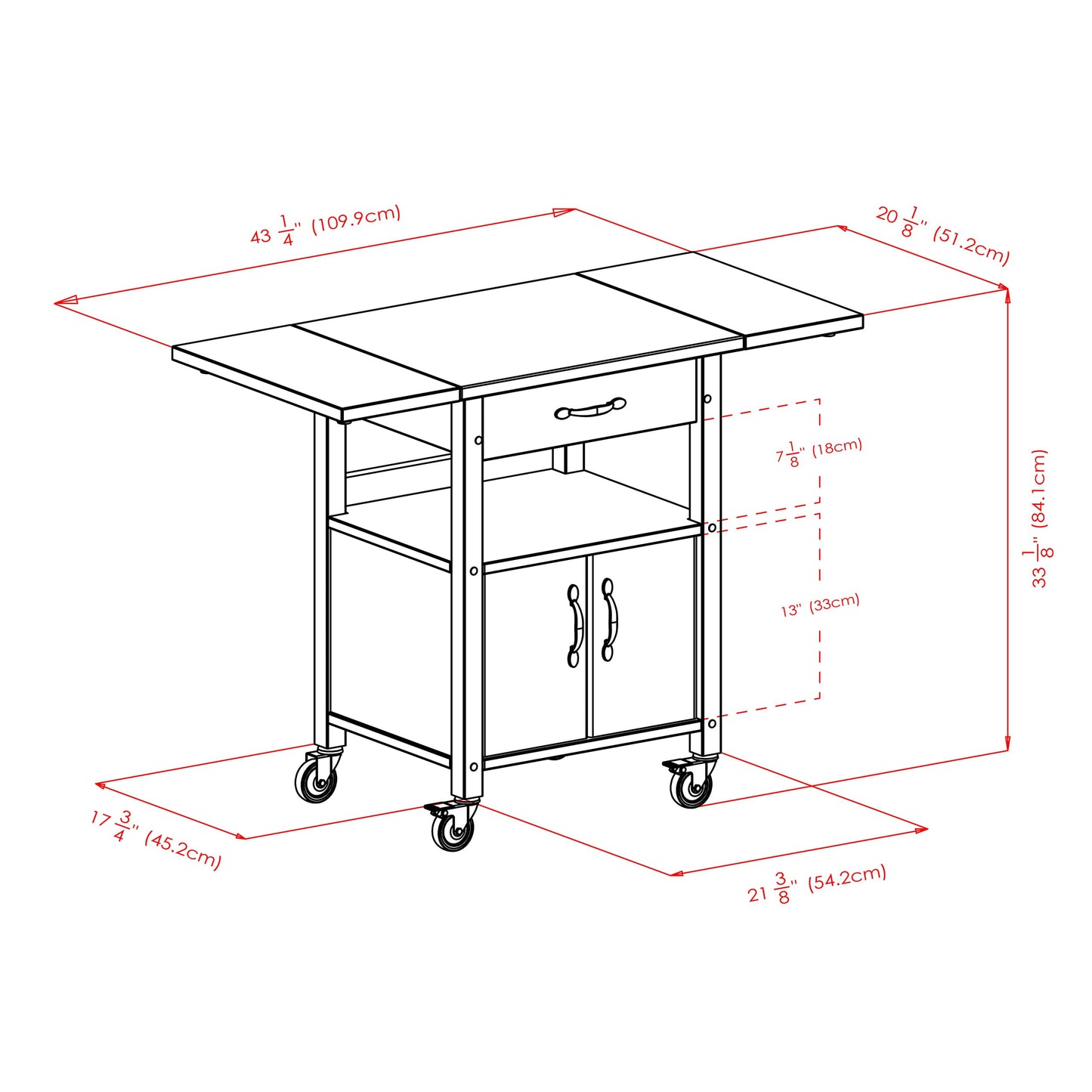 Winsome Wood/Veneer Mobile Kitchen Cart with Lockable Wheels, Beech (84920)