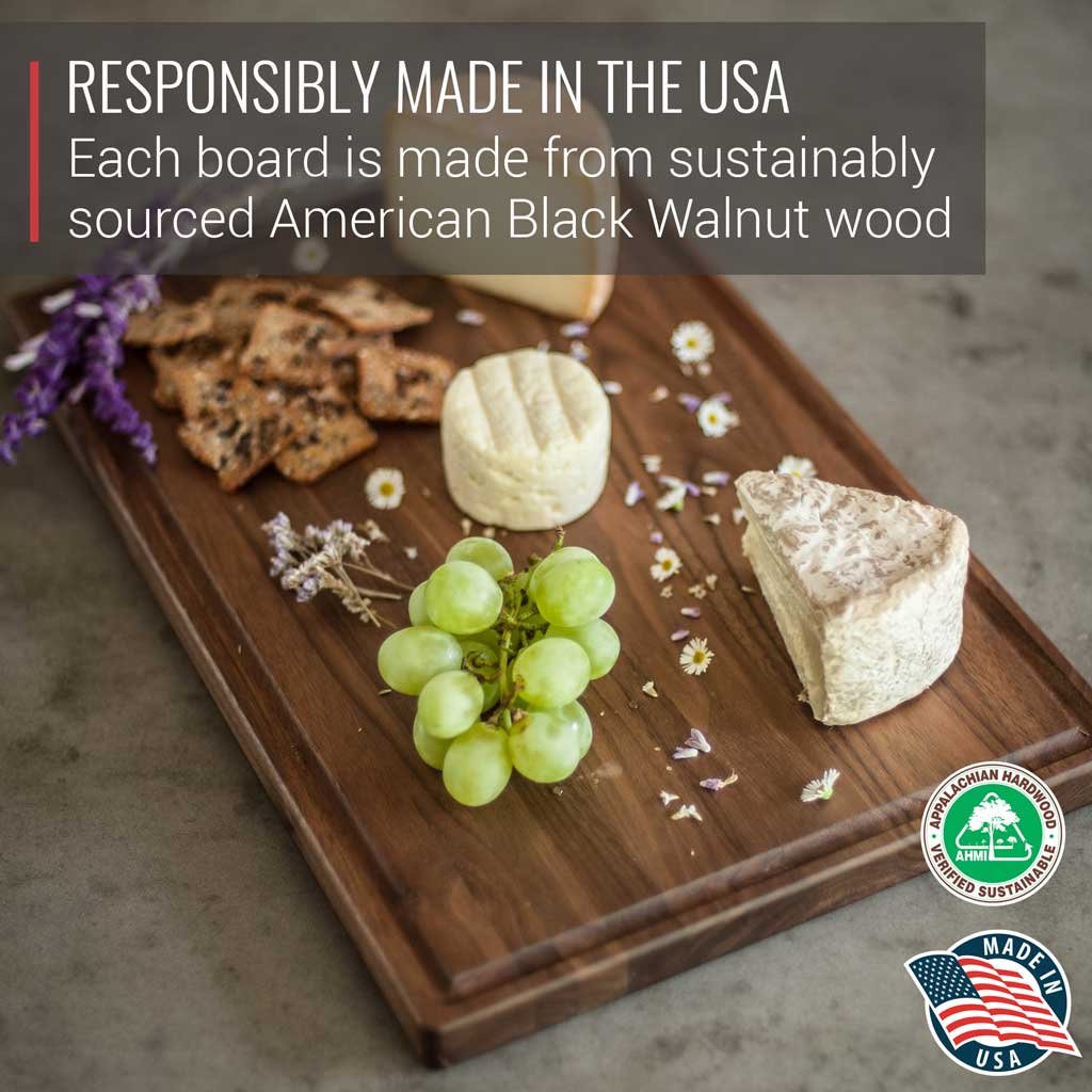 Medium Walnut + Cutting Board With Handle + Round Cutting Board