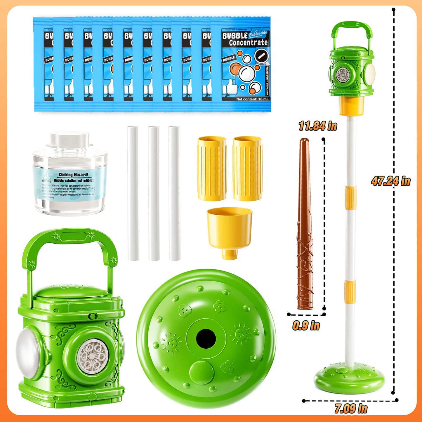XINNOVEL Bubble Machine for Toddlers 3-5, Bubble Blower Maker Lights Music with Remote Control, Standing Bubble Blower for Parties Birthday Wedding Toddlers Kid Summer Outdoor Toys
