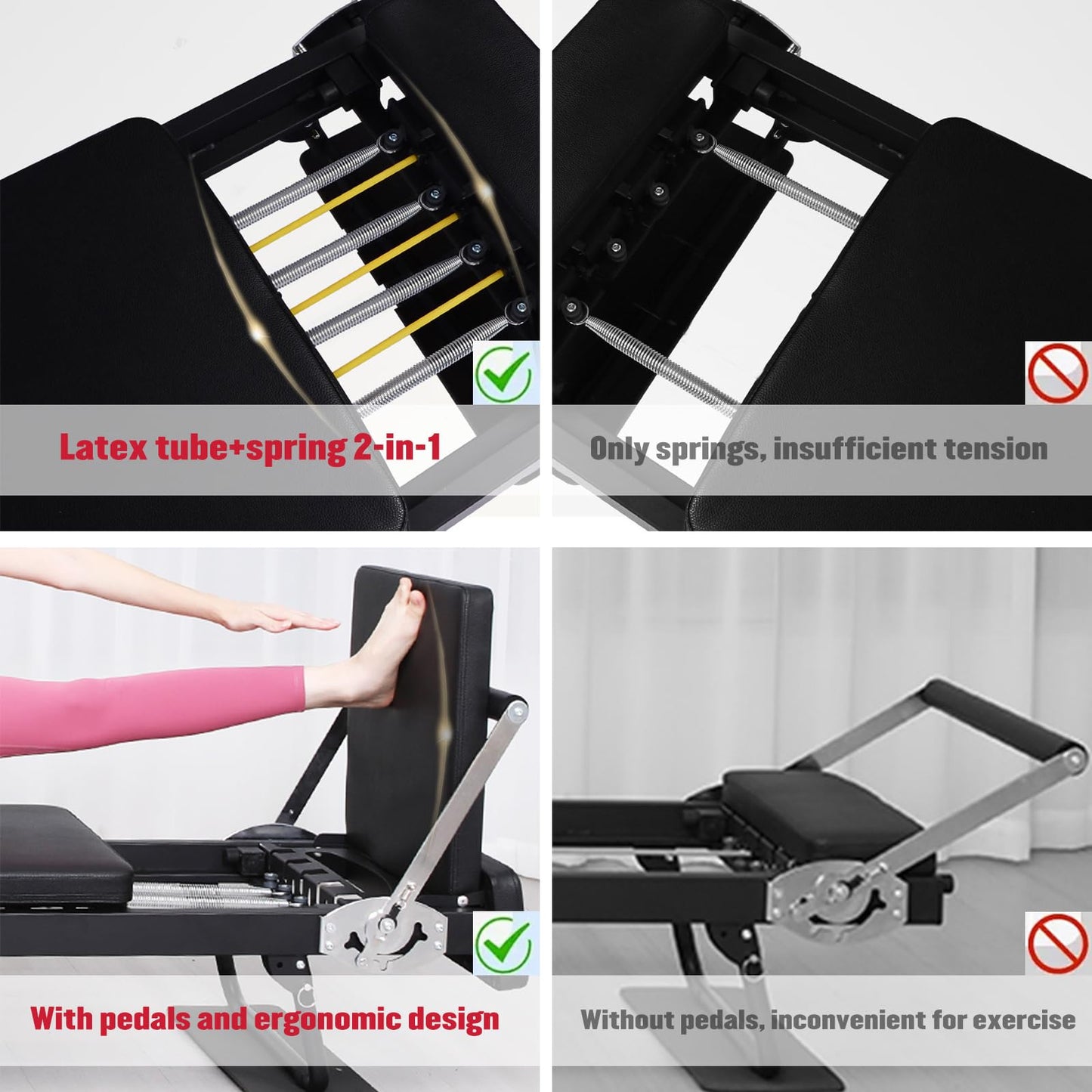 Pilates Reformer,Reformer Pilates Machine Up to 330 lbs Pilates Machine for Home Workout Complete Upgrade Pilates Machine Foldable Pilates Reformer
