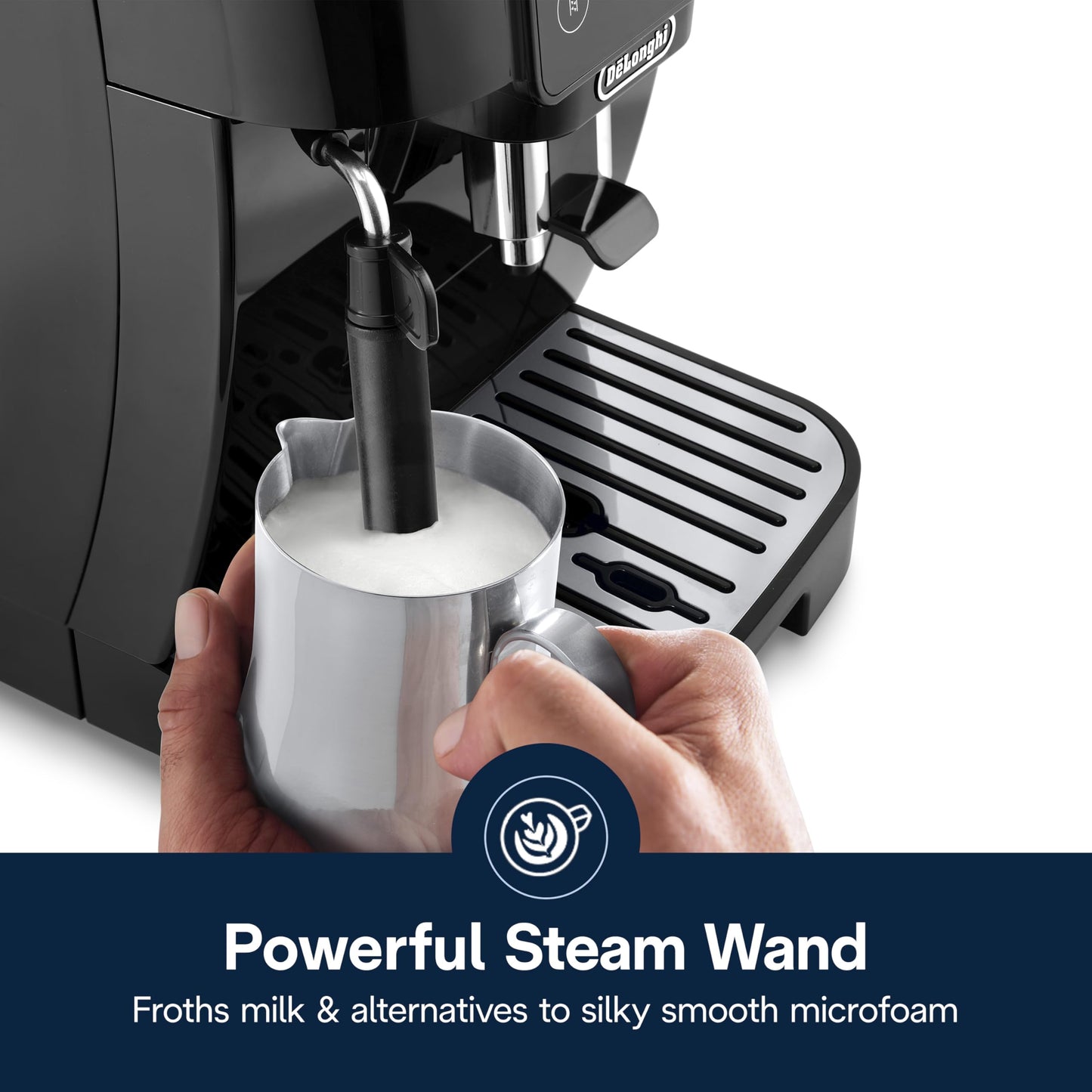 De'Longhi Magnifica Start Automatic Espresso Machine with Manual Milk Frother & Built in Grinder - 3 One-Touch Recipes, Easy-to-Clean, Home Barista Coffee Maker for Lattes, Cappuccino, Iced Coffee