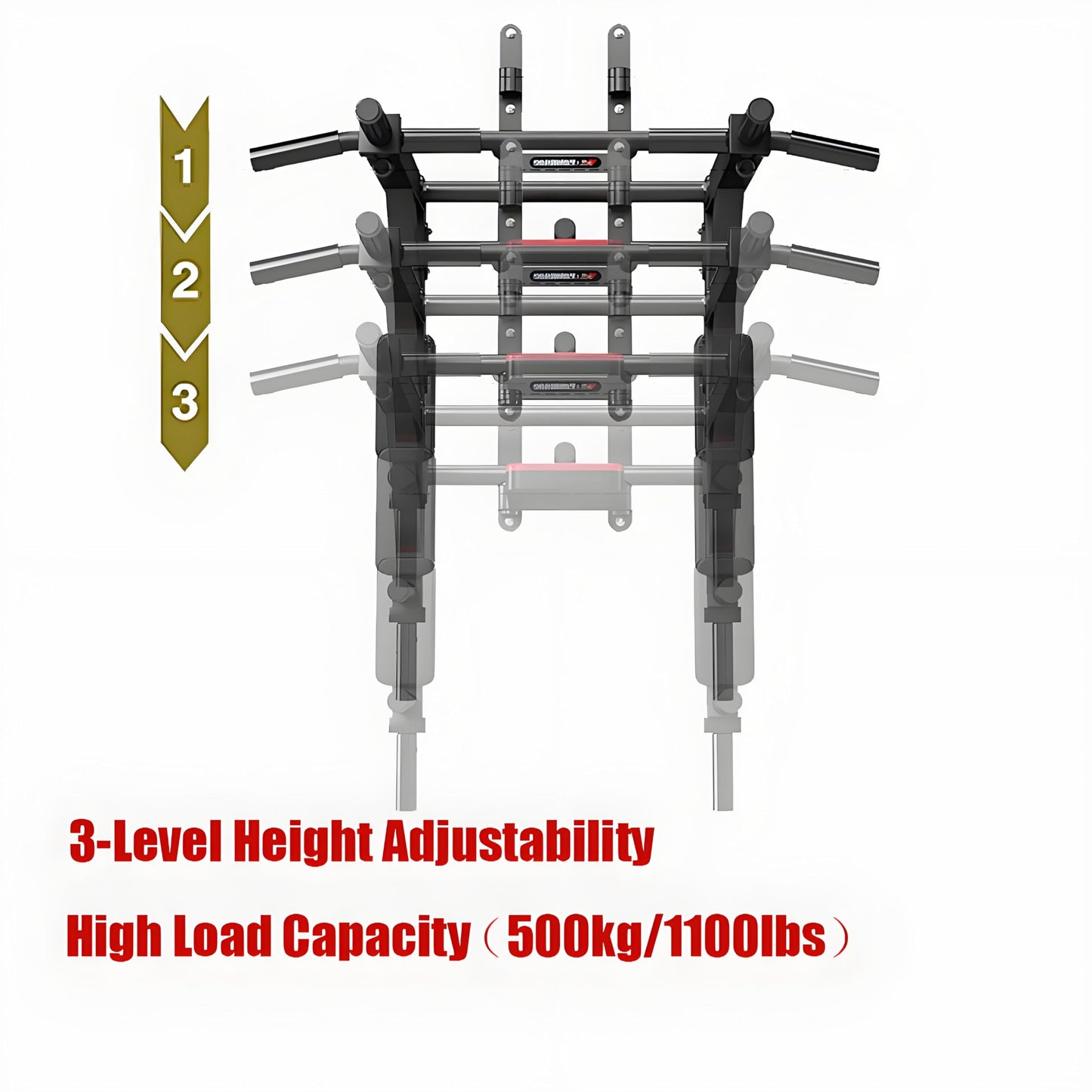 HAKENO Multifunctional Wall Mounted Pull Up Bar Chin Up bar,Dip Station for Indoor Home Gym Workout,Power Tower Set Gym Equipment 800LBS