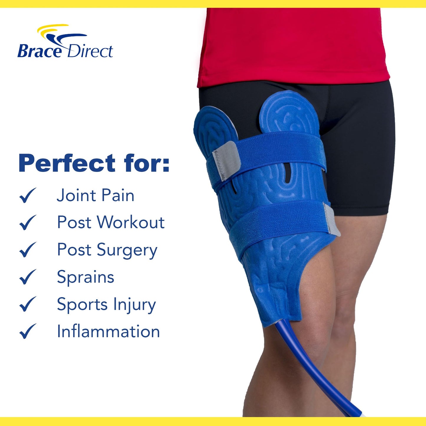 Renewed BlueIce Cold Therapy Circulation Machine with Universal Pad- Back, Knee, Hip, Shoulder, Ankle- Quiet Cryotherapy Pain Relief for Post Surgical, Arthritis, and Swelling by Brace Direct
