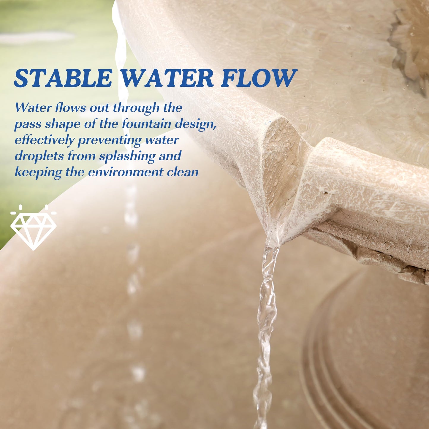 TOBYUL Italian Outdoor Water Fountains Garden Decor - 48.4''H Fountains and Waterfalls Outside, Large Cascading Indoor Floor-Standing Resin Bubbler Fountain Features W/Pump for Patio, Yard and Home