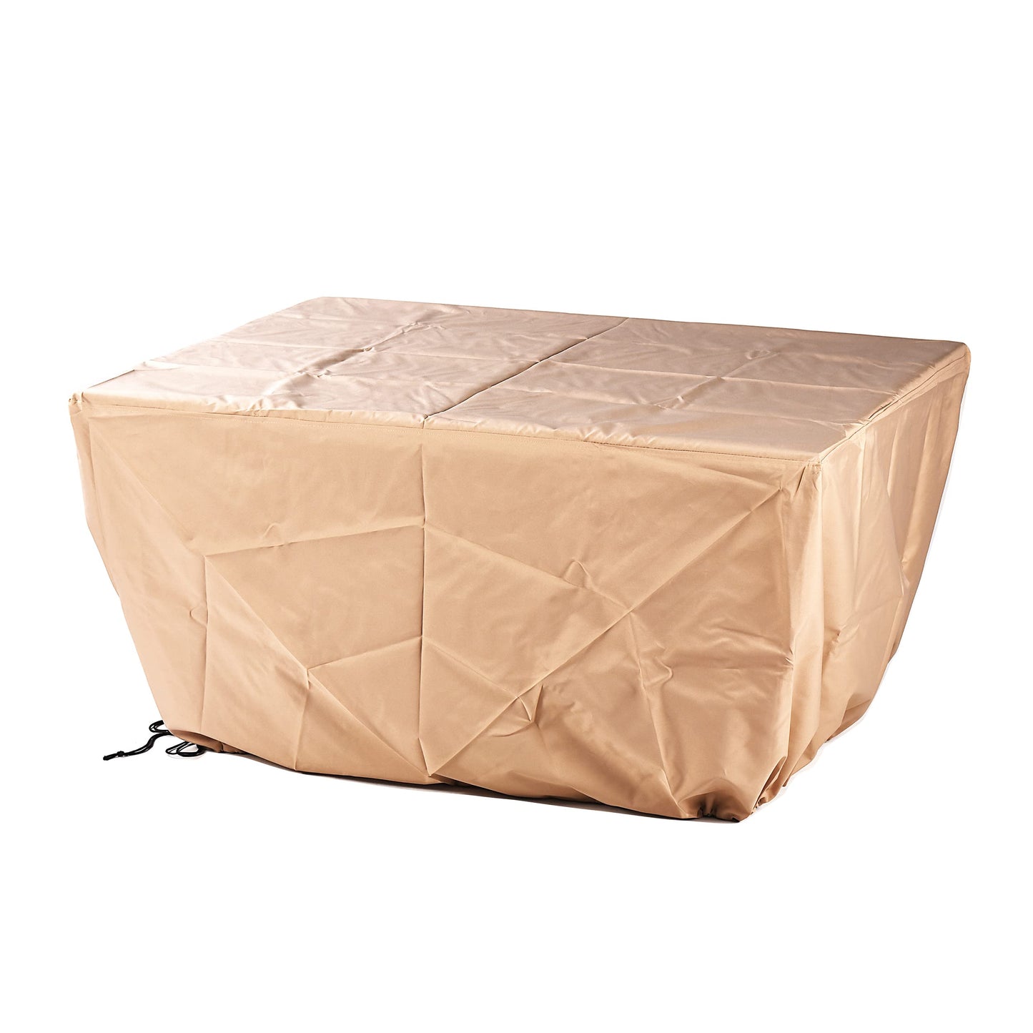 Oakland Living Rectangular 48 in. x 36 in. Aluminum Propane Black Fire Pit Table with Fire Beads, Lid, Propane Tank Cover and Table Fabric Covers, 57,0000 BTU in Copper Finish