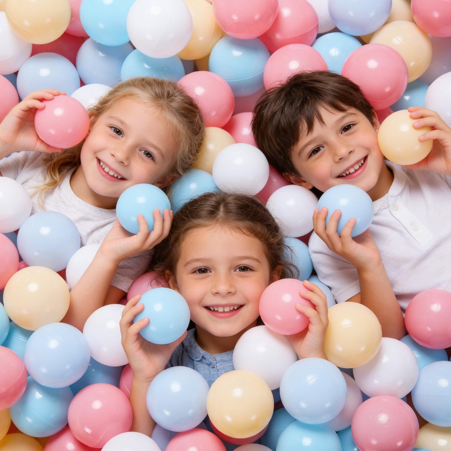 Heopeis Ball Pit Balls for Toddlers, 100 pcs Pastel Plastic Toy Balls for Kids, Macaron Pit Balls for Baby Toddler Birthday Christmas, Ball Pool Play Tent, Baby Kiddie Pool Toys, Party Decoration