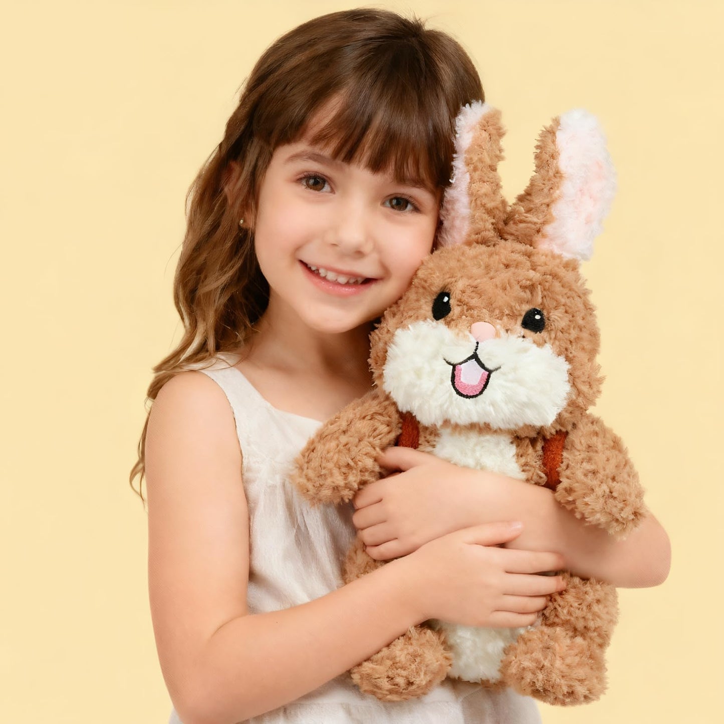 PuffPop Cute Bunny Stuffed Animal Plush Toy - Adorable and Lifelike Design, Super Soft, Perfect Christmas&Easter Gift, Stuffed Bunny for Kids, Girls, Boys, and Collectors