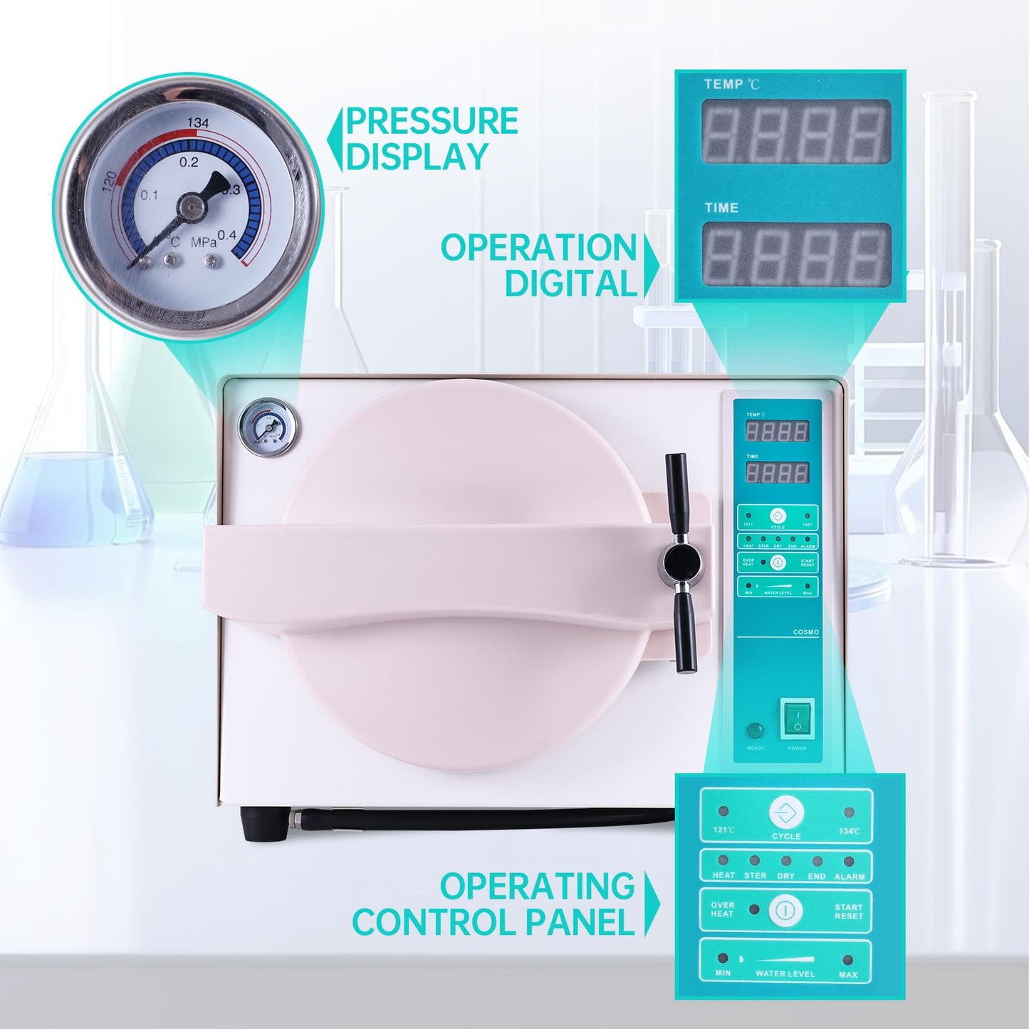 DACAT-RICHFU 18L TR250C Lab Autoclave with Drying Function Water Storage Tank