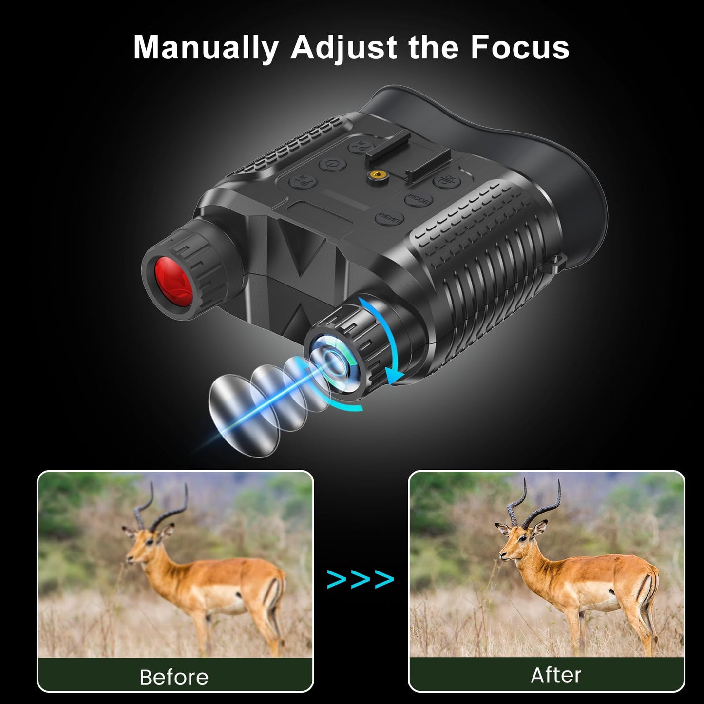 ISHARE Night Vision Goggles- Head Mounted Night Vision Binoculars, 1312FT Digital Infrared Viewing for Adults with 32GB Card, 8X Digital Zoom, for Outdoor Exploration, Camping