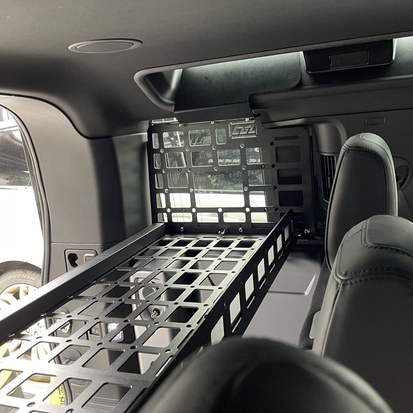 HIGH FLYING for Land Rover Defender 4dr 2020-2025 Car Accessories Modular Storage Molle Panel System Trunk Shelf Organizer Interior Cargo Rack Aluminum (Panels+Shelf)