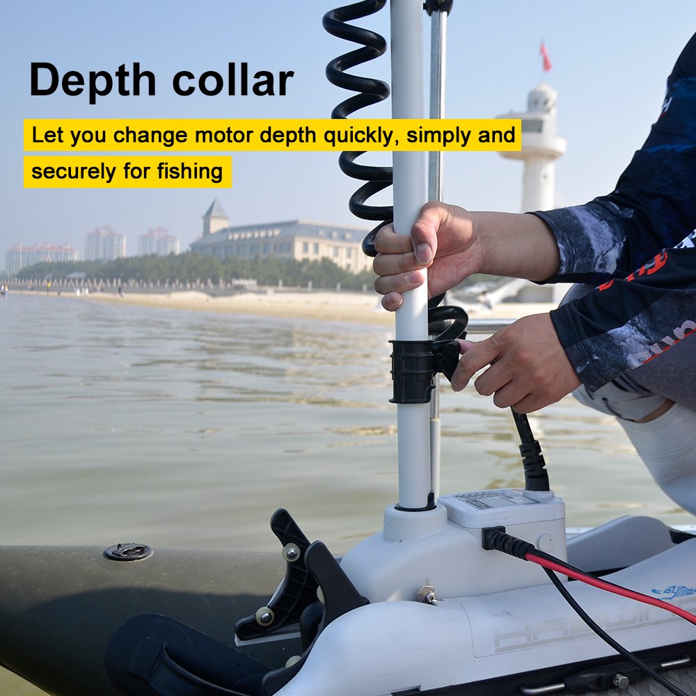 AQUOS Haswing CaymanB Electric Bow Mount 12V Saltwater & Freshwater Trolling Motor - 55lbs Thrust, 48in Shaft, with Wireless Remote & Quick Release Bracket