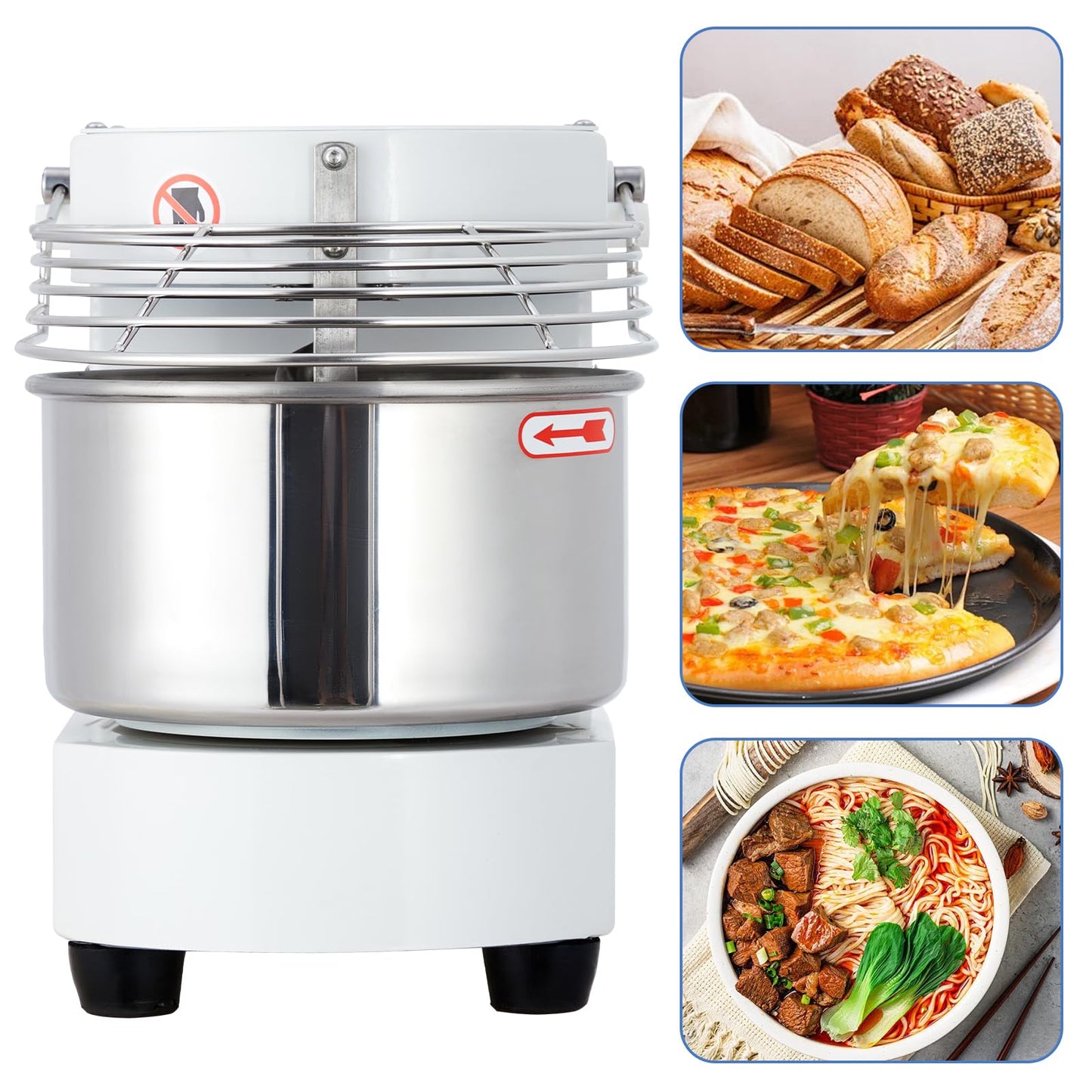 YardYonder Commercial 10.5QT Dough Mixer,Food Mixer Machine 650W Dual-Rotation Kneading with Touchscreen Timer & Safety Shield, for Bakeries, Pizza Restaurants, Commercial Kitchens