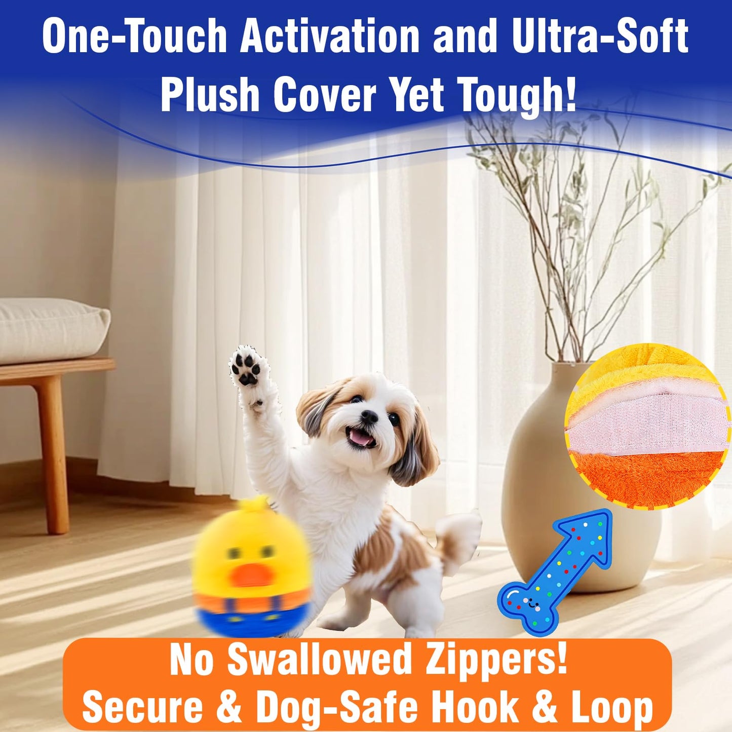 VYsTN Interactive Dog Toys, Rechargeable Vibrating, Jumping,Talking & self-Moving Dog Toys, Puppy Toys to Keep Them Busy, Anxiety Relief & Boredom Buster for Small & Medium Dogs