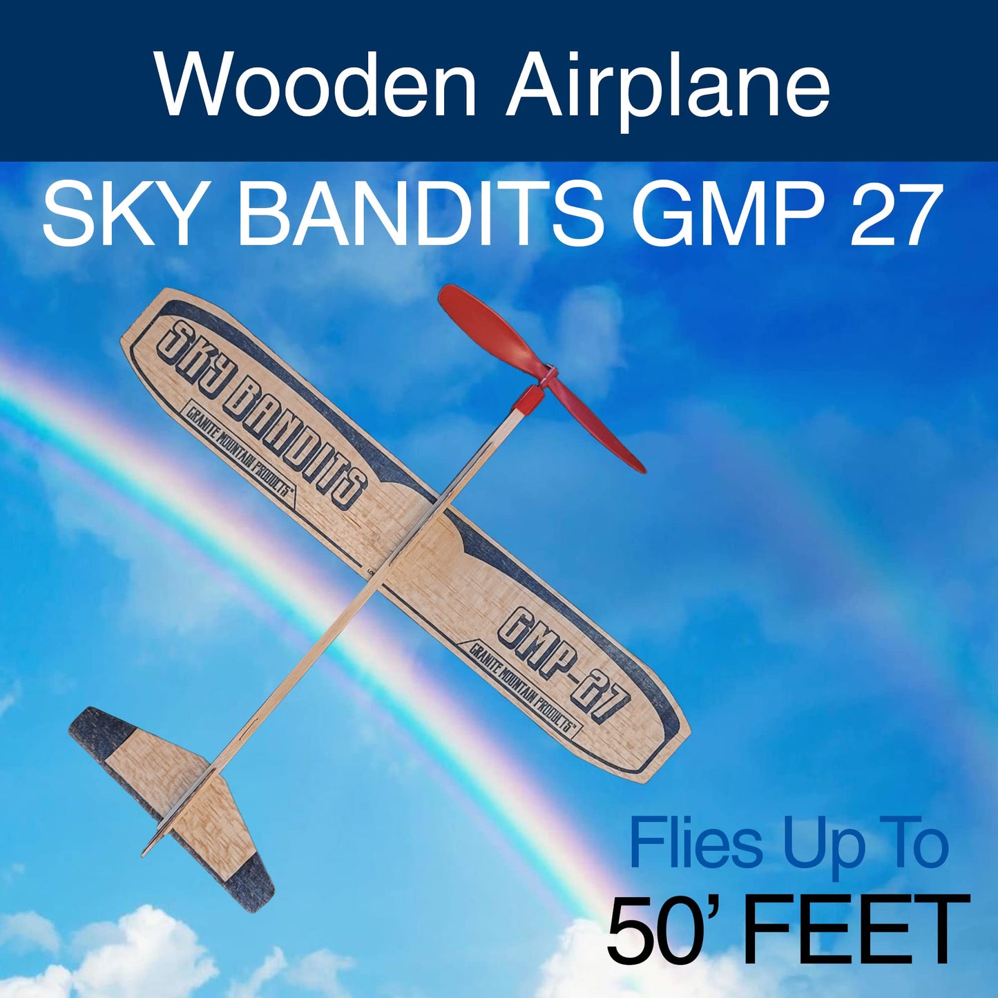 GRANITE MOUNTAIN PRODUCTS Balsa Wood Airplane Kits | Gliders and Propeller Plane Toys Set | Set of 4 Wooden Airplane | 2 Rubberband Powered Propellor Planes and 2 Balsa Wood Glider Planes
