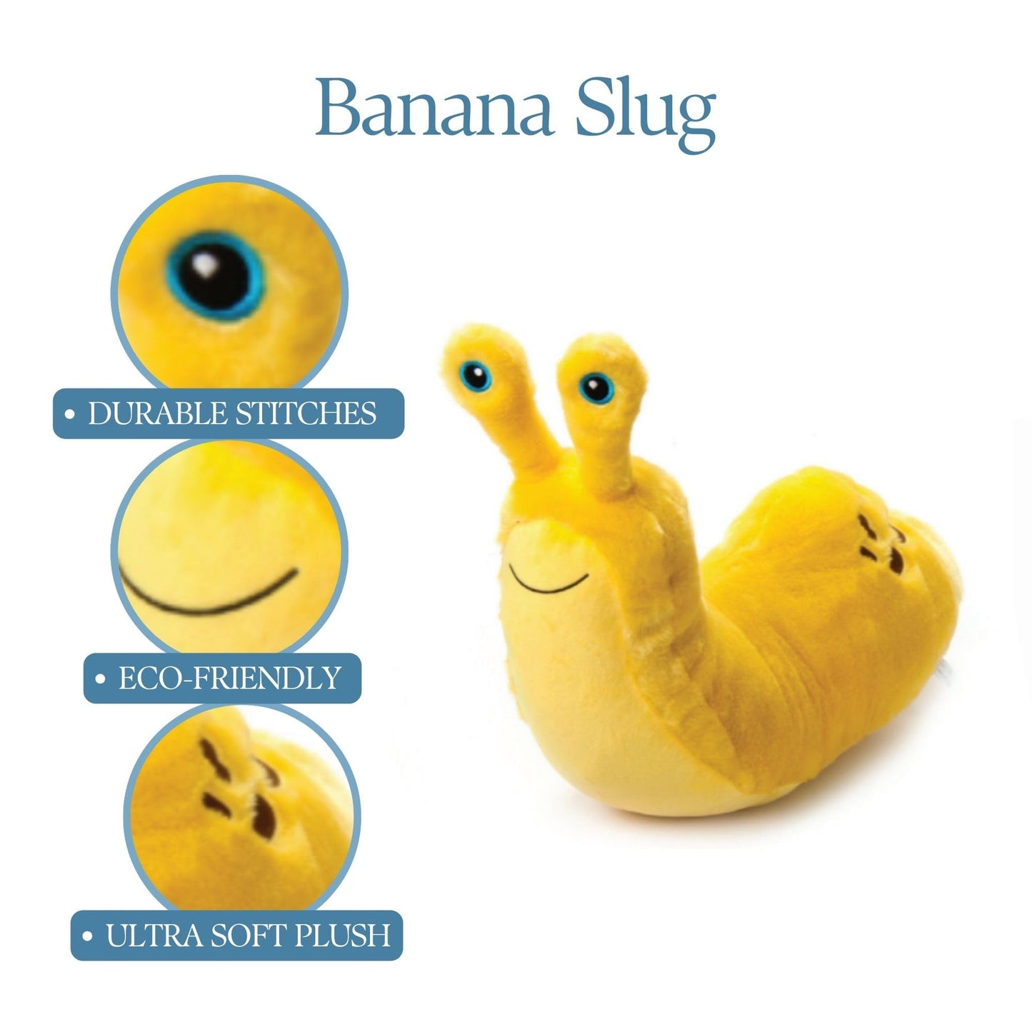 The Petting Zoo Banana Slug Stuffed Animal Plushie, Gifts for Kids, Wild Onez Wildlife Animals, Slug Plush Toy, 11 inches