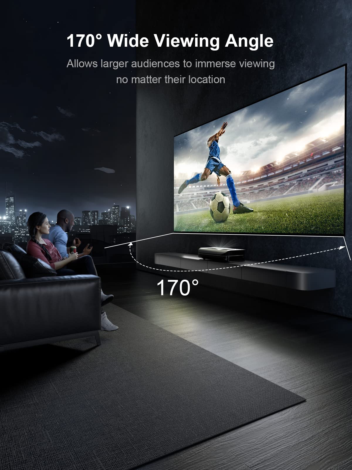 AWOL VISION 150-inch Projector Screen Fixed Frame, 1.3 dB Peak Gain, The Perfect Combo with LTV-2500, 80% Picture Quality Improved, 4K / 8K Ultra HD, Active 3D Wall Mount Projector Screen, MW-150