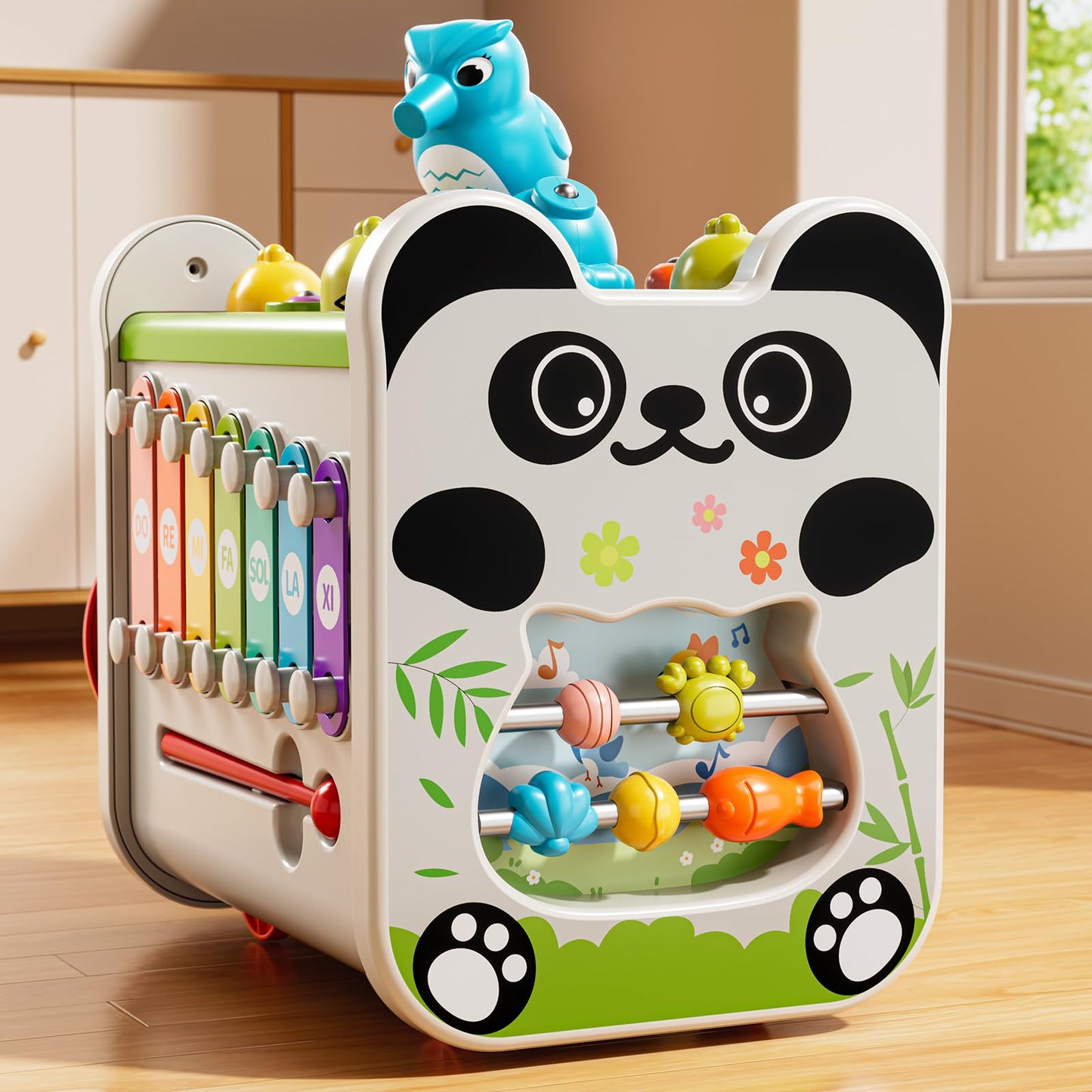 XINNOVEL 6-in-1 Montessori Toys for 3 Year Old, Hammering Pounding Toy with Xylophone, Number Maze, Spinning Gear, Shape Sorting, Spinning Fun, Birthday Gifts for Boys Girls 2+ Year Old