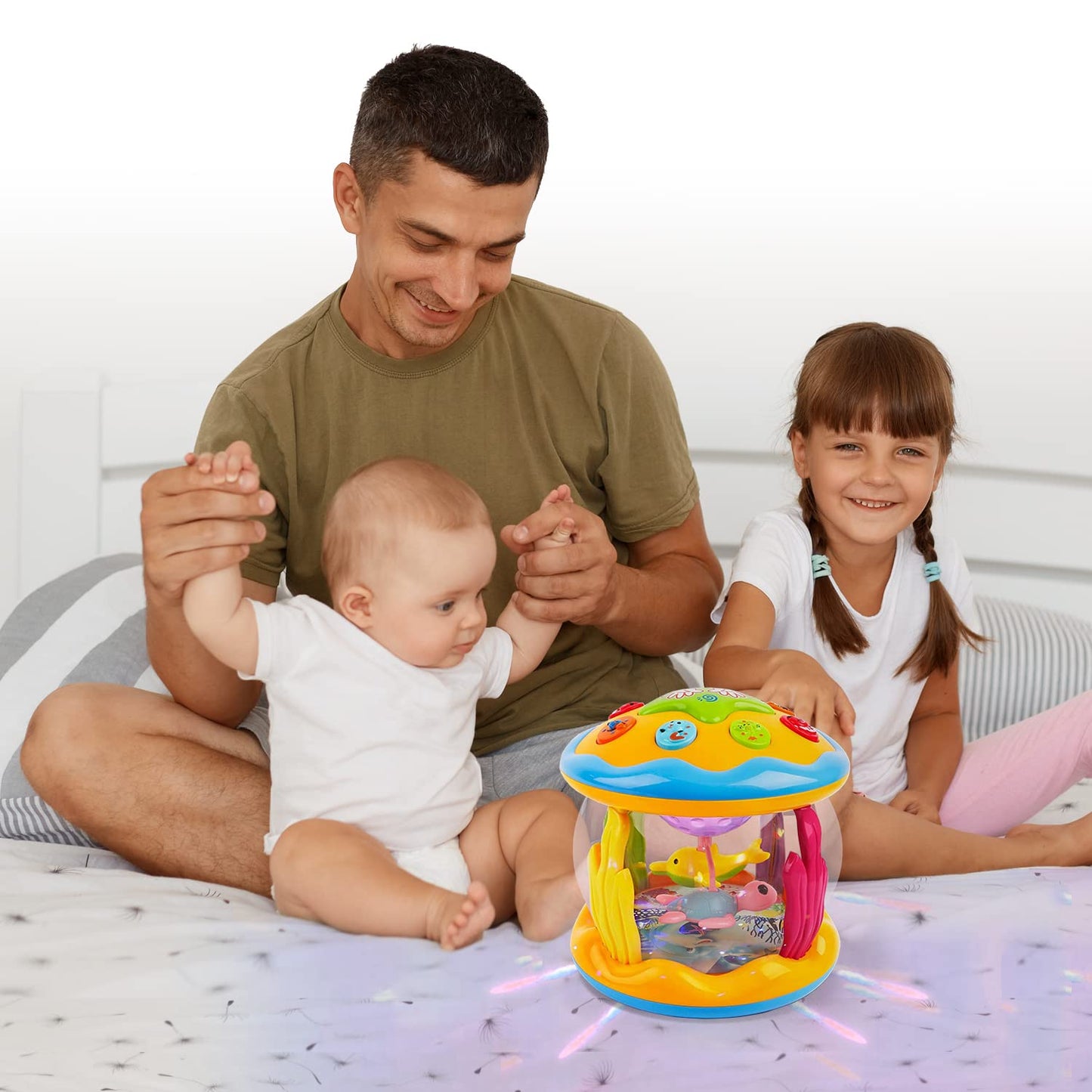 Baby Toys 6 to 12 Months Ocean Projector Baby Light Up Toys Musical Tummy Time Infant Toys 3-6 6-12 12-18 Months 6 7 8 9 Month One Year Old Birthday Gifts Boys Girls