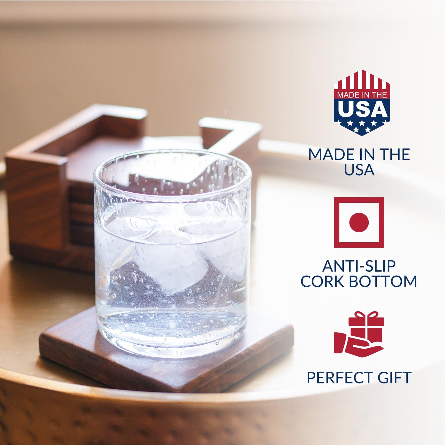 Extra Large Maple + Coaster Set of 4 with Holder