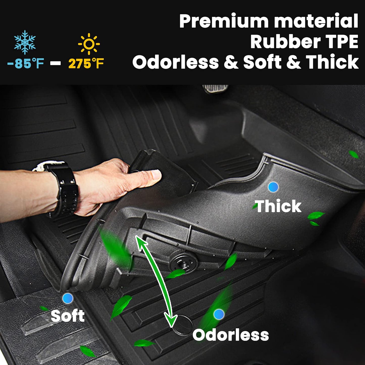 Auxko All Weather Floor Mats Cargo Liner Fit for Mazda CX-50 2026 2025 2024 2023 Not for Hybrid TPE Rubber Liners CX50 Accessories All Season Guard Odorless Anti-Slip Floor Mats Cargo Liner