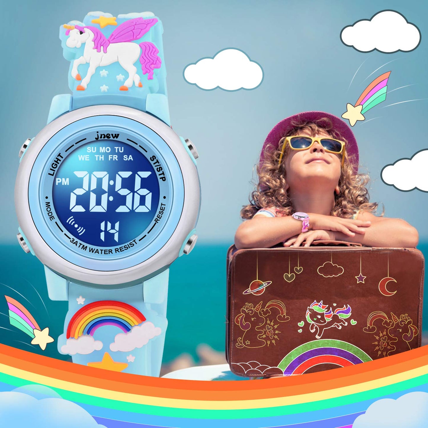 VAPCUFF Gifts for Girls Age 3-10, Watches for Kids Toy for 3 4 5 6 7 8 Year Old Girl Birthday Festival Christmas Gift for 4-9 Year Old Girl - Unicorn Blue