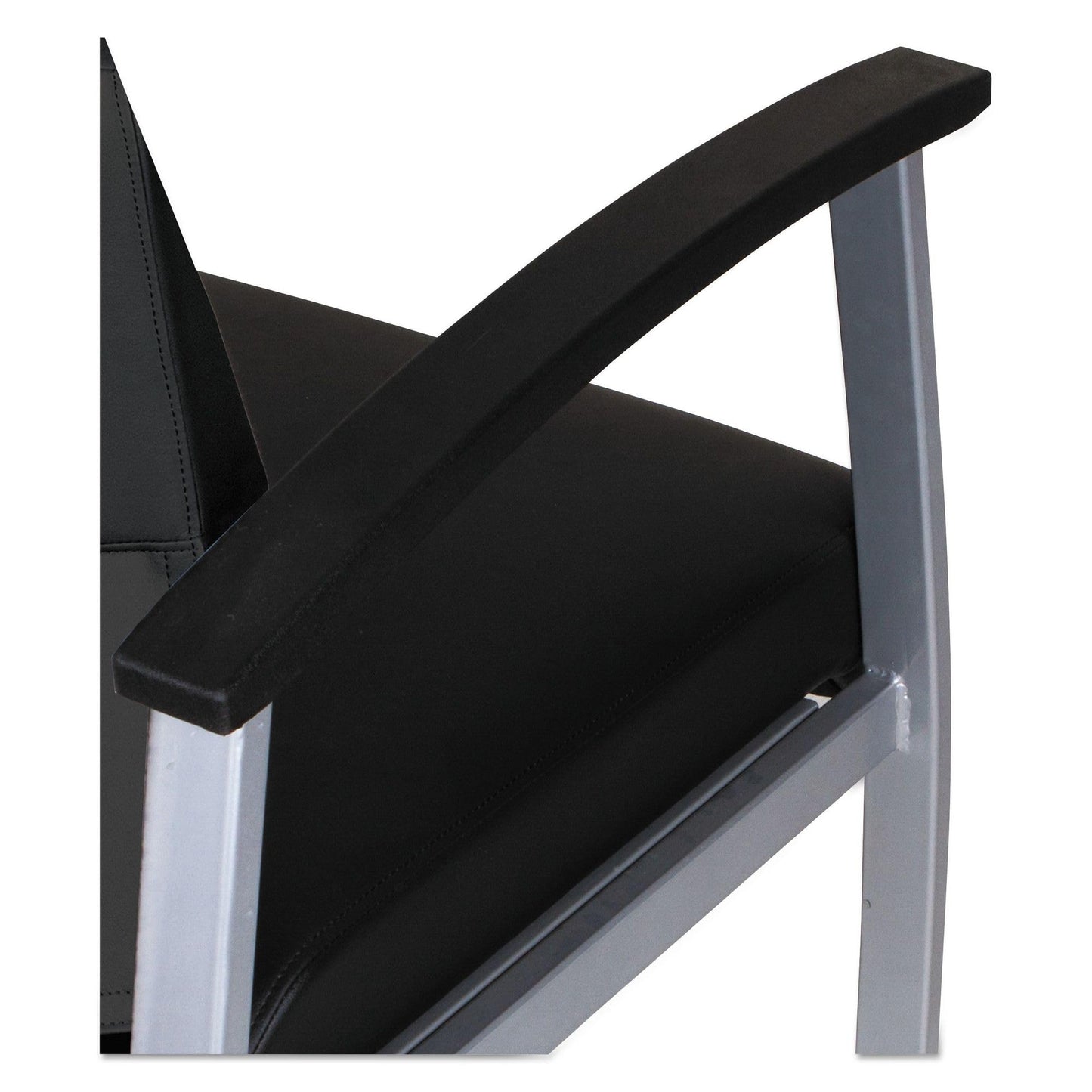 Alera metalounge Series bariatric Guest Chair, 30.51" x 26.96" x 33.46", Black seat, Black Back, Silver Base