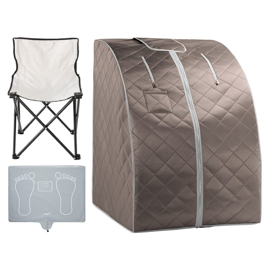 ZONEMEL Portable Far Infrared Sauna for Home, Personal Sauna for Relaxtion & Detox at Home, Full Body Sauna Tent with Heating Foot Pad, Folding Chair (L 27.6’’ x W 31.5’’ x H 37.8’’)