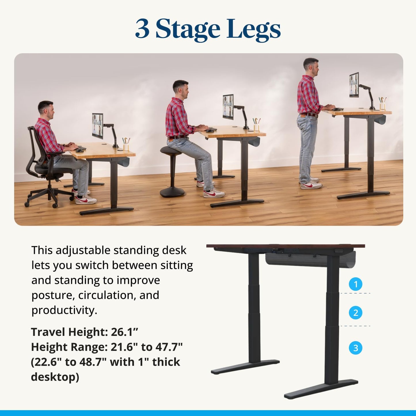 UPLIFTDESK V3 2-Leg Maple Laminate Wood Standing Desk – Adjustable Height, Advanced 1-Touch Memory Keypad, Under Desk Cable Management, Wire Grommets & Rocker Board (Black C-Frame, 72 x 30 inch)