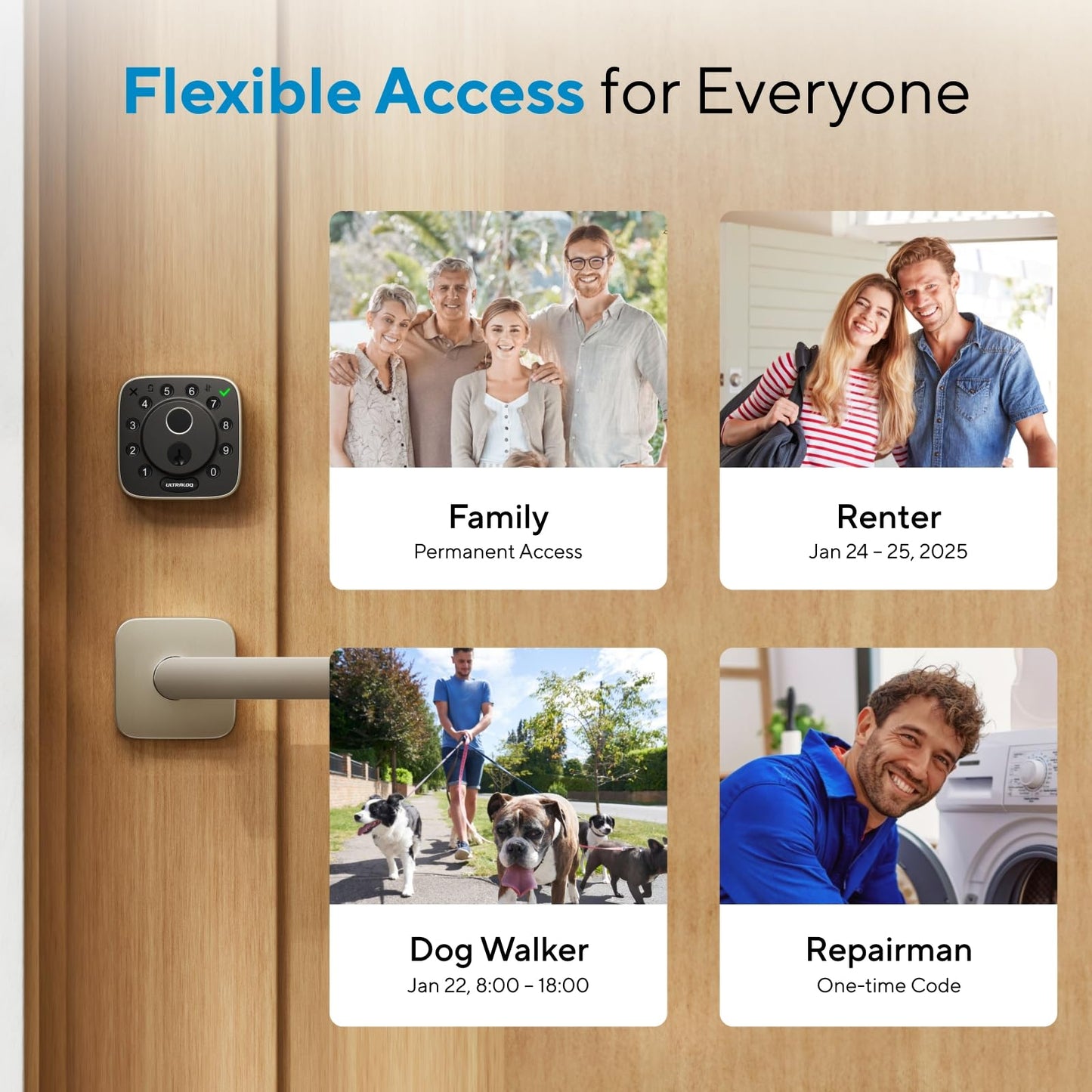 ULTRALOQ Bolt Fingerprint WiFi Smart Lock, Works with Apple Home, Siri, Alexa, 8-in-1 Keyless Entry with Fingerprint ID, App Remote Control, Keypad Deadbolt, BHMA Cert., Easy Install, 10 Mo. Battery