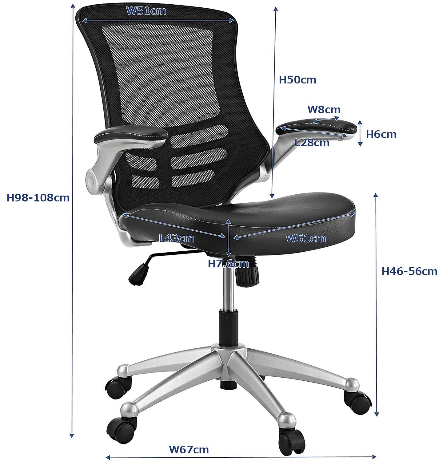 Modway Attainment Mesh Back and Vinyl Seat Modern Office Chair in Black