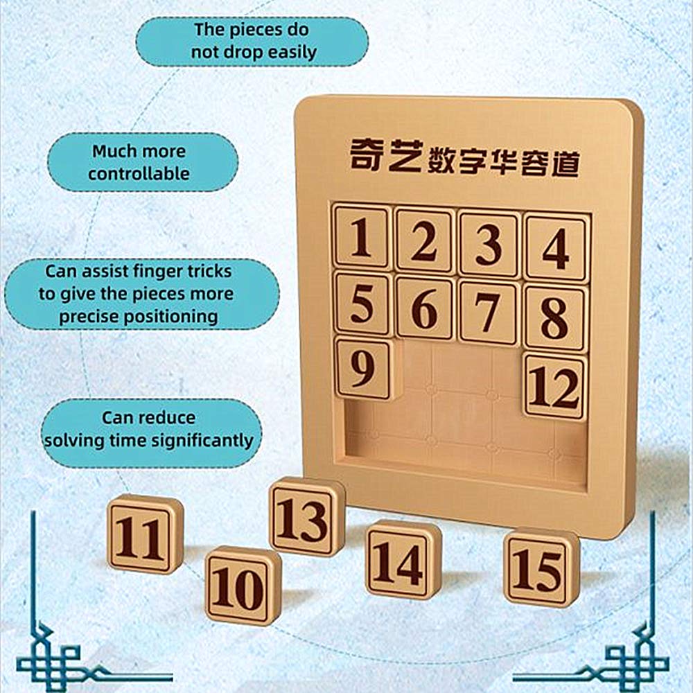 LiangCuber QY Toys Klotski Puzzle ABS Puzzle Magnetic Sliding Block Fun Digital Puzzles Toys for Kids, Prefect Gift for Boys Girls (4x4 Klotski 15-Digit)