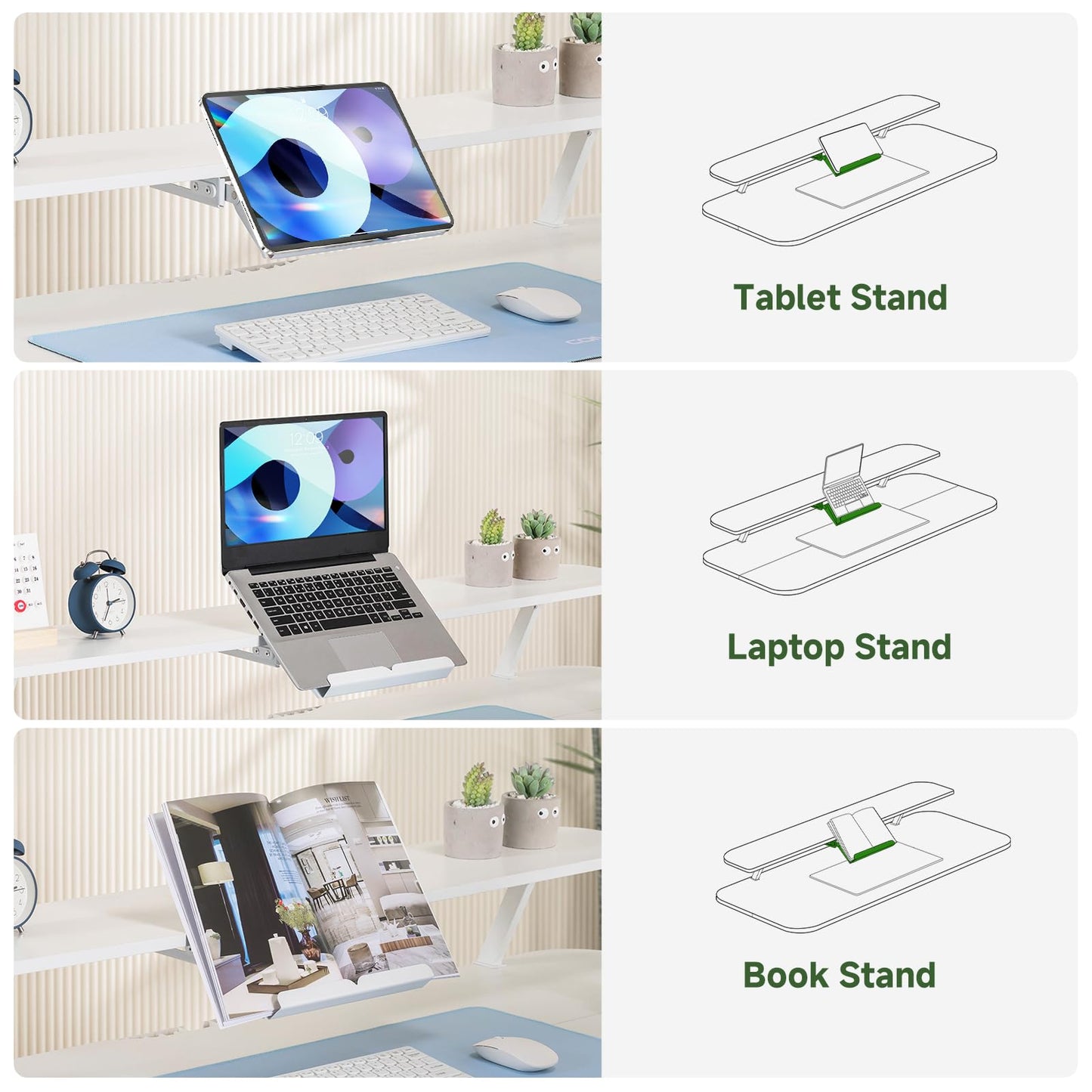 GTPLAYER Electric Standing Desk with Drawers, 55 x 24 Inches Height Adjustable Computer Desk with Monitor Stand, Laptop Stand, Sit Stand up Desk with Memory Preset for Home, Office, White