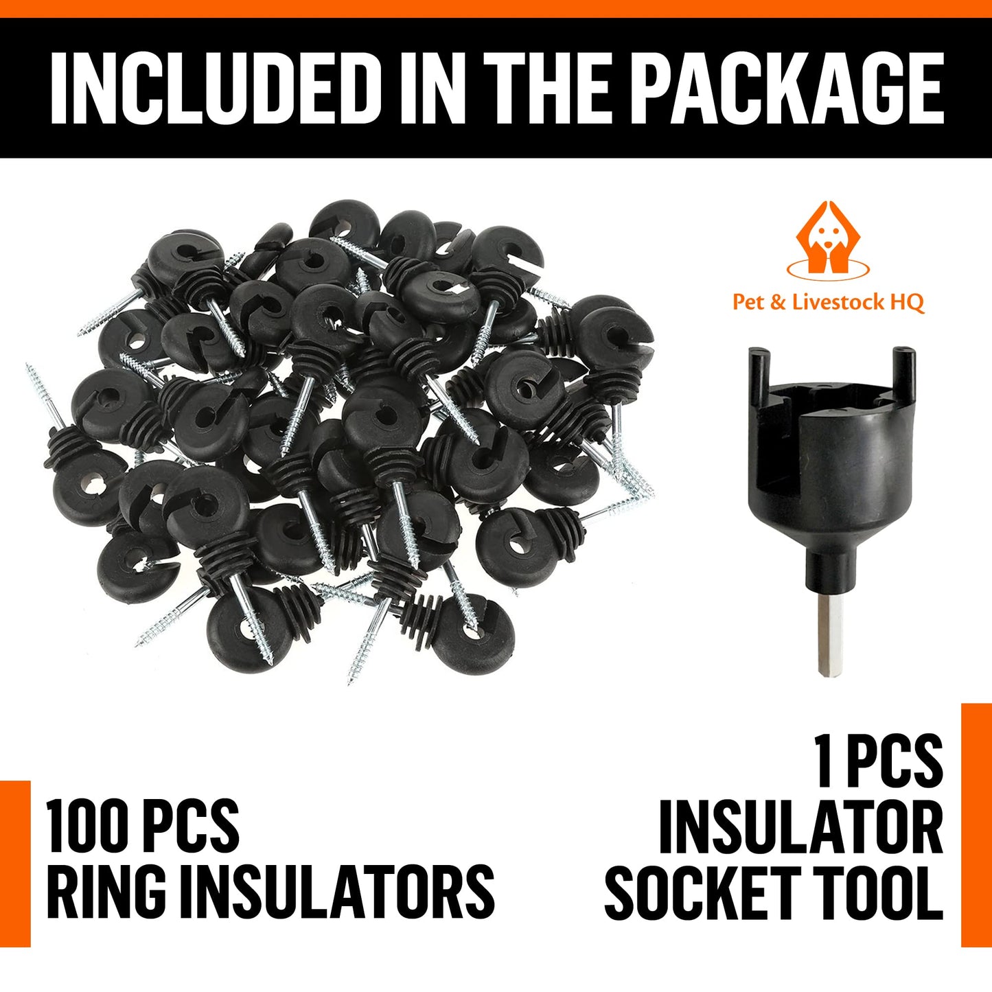 Pet & Livestock HQ - 3280ft Electric Polywire Fence with 100 Insulators - 2 Product Bundle