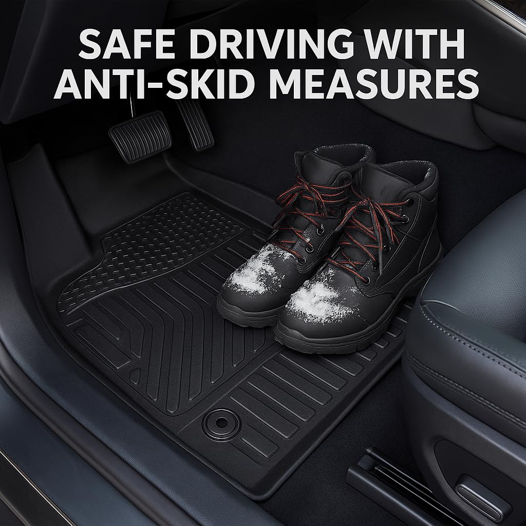 Floor Mats Car Mats for 2025 Lucid Air (Touring/Pure w/Anchor Posts Only) – Custom Fit All-Weather TPE Car Mats, Laser-Measured Full Set for 1st & 2nd Rows, Max Coverage, Durable, Odorless Car Mats