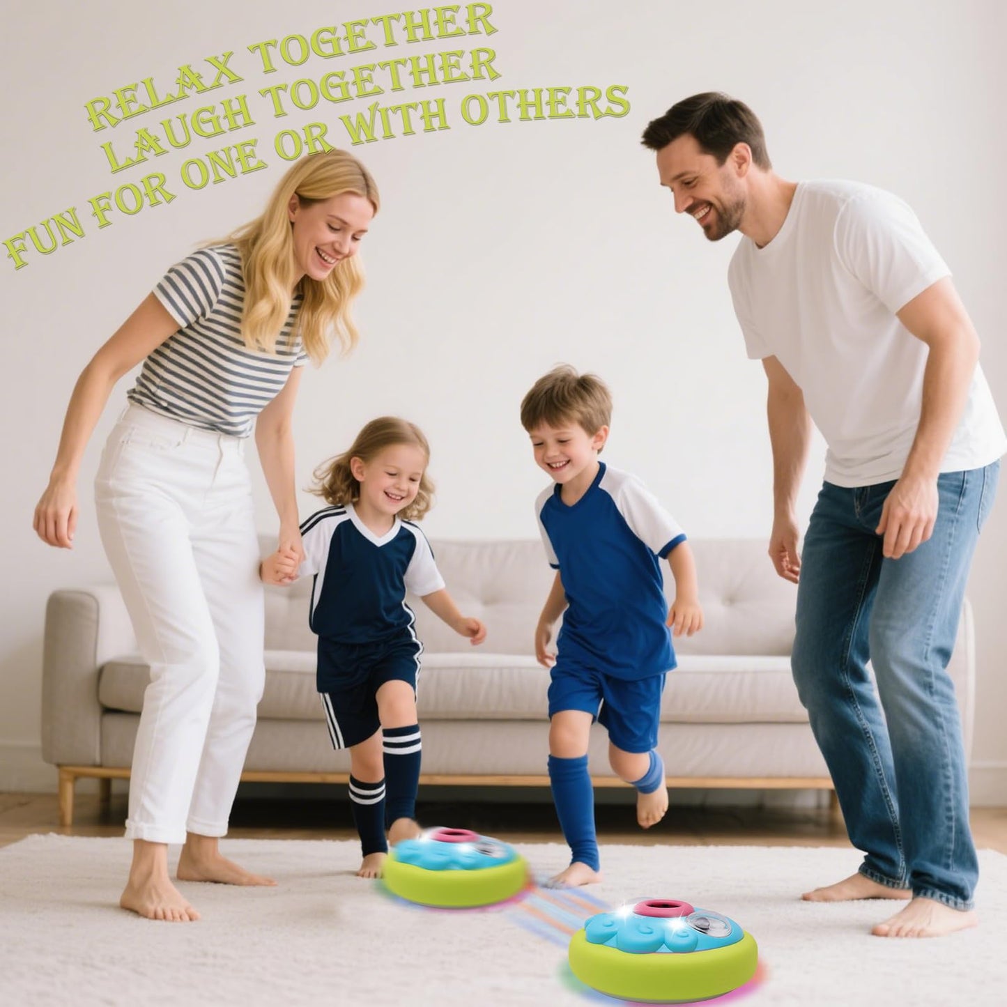 Hover Soccer Ball for Kids,Rechargeable Air Floating Football,LED Lights,Soft Foam Bumpers,Octopus,Christmas Birthday Gifts,Indoor Outdoor Toy Games for Boys girls Age 3+4,5,7,9,10,11 Year Old,6-8-12