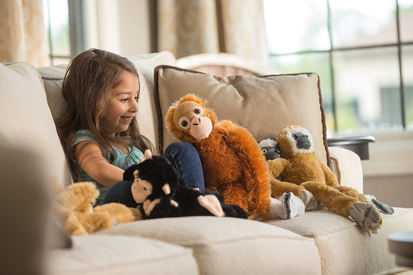 Wild Republic Chimpanzee w/baby plush, Monkey Stuffed Animal, Plush Toy, Gifts for Kids, Hanging 20 Inches