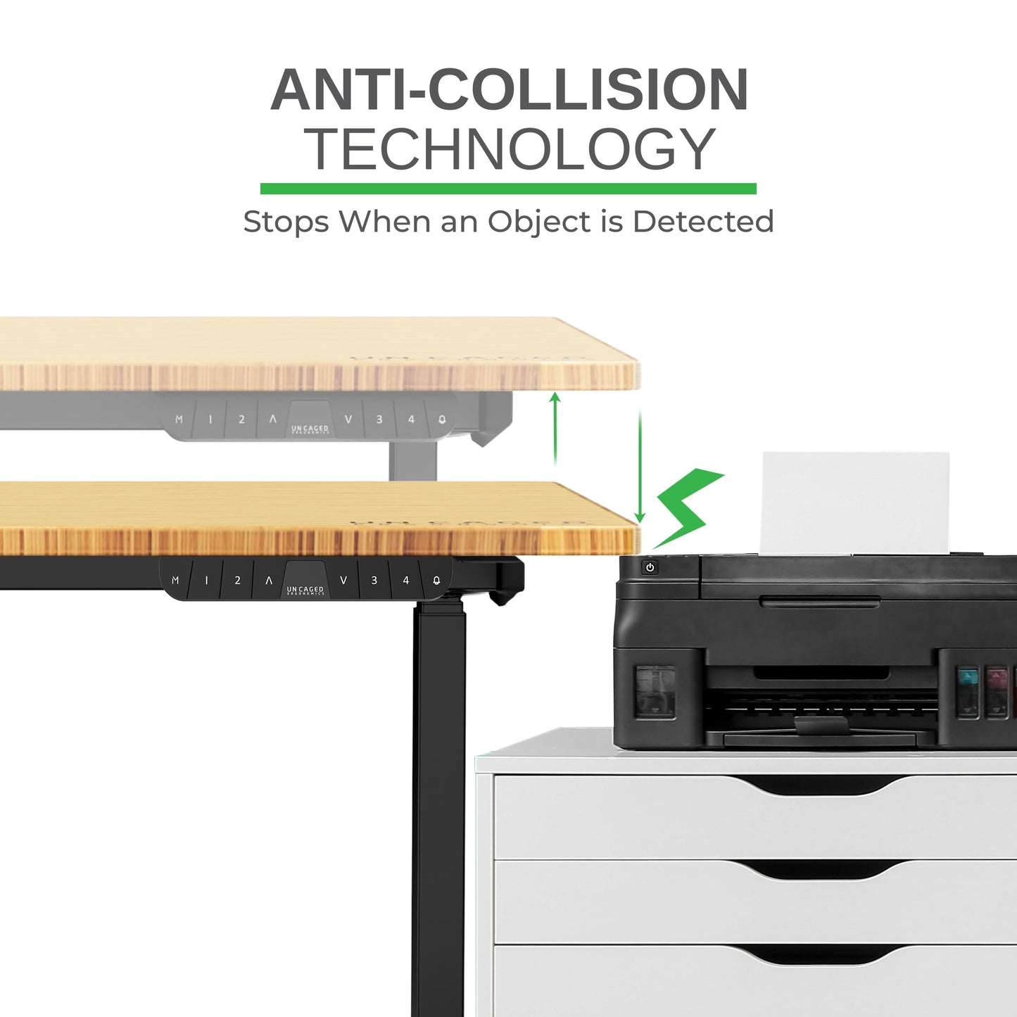 Uncaged Ergonomics Rise Up Standing Desk Legs, Adjustable Standing Desk Frame Dual Motor w/Memory, Electric Frame Base Height Desktop Table, Sit Stand Electric Table Legs