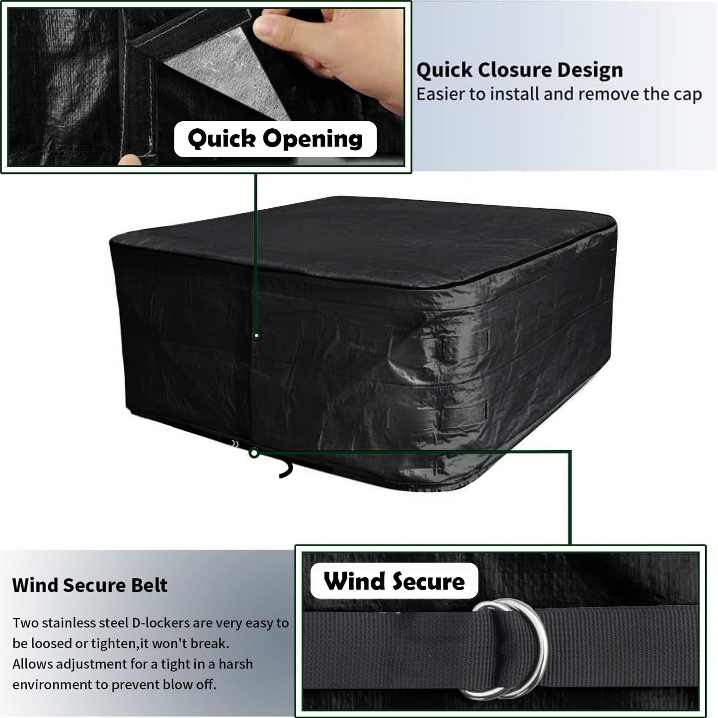 Insulated Hot Tub Cover with Insulation,Hot Tub Thermal Blanket,Winter Protection Spa Cover, Inflatable Waterproof Cap for Energy Efficient Full Coverage Dustproof